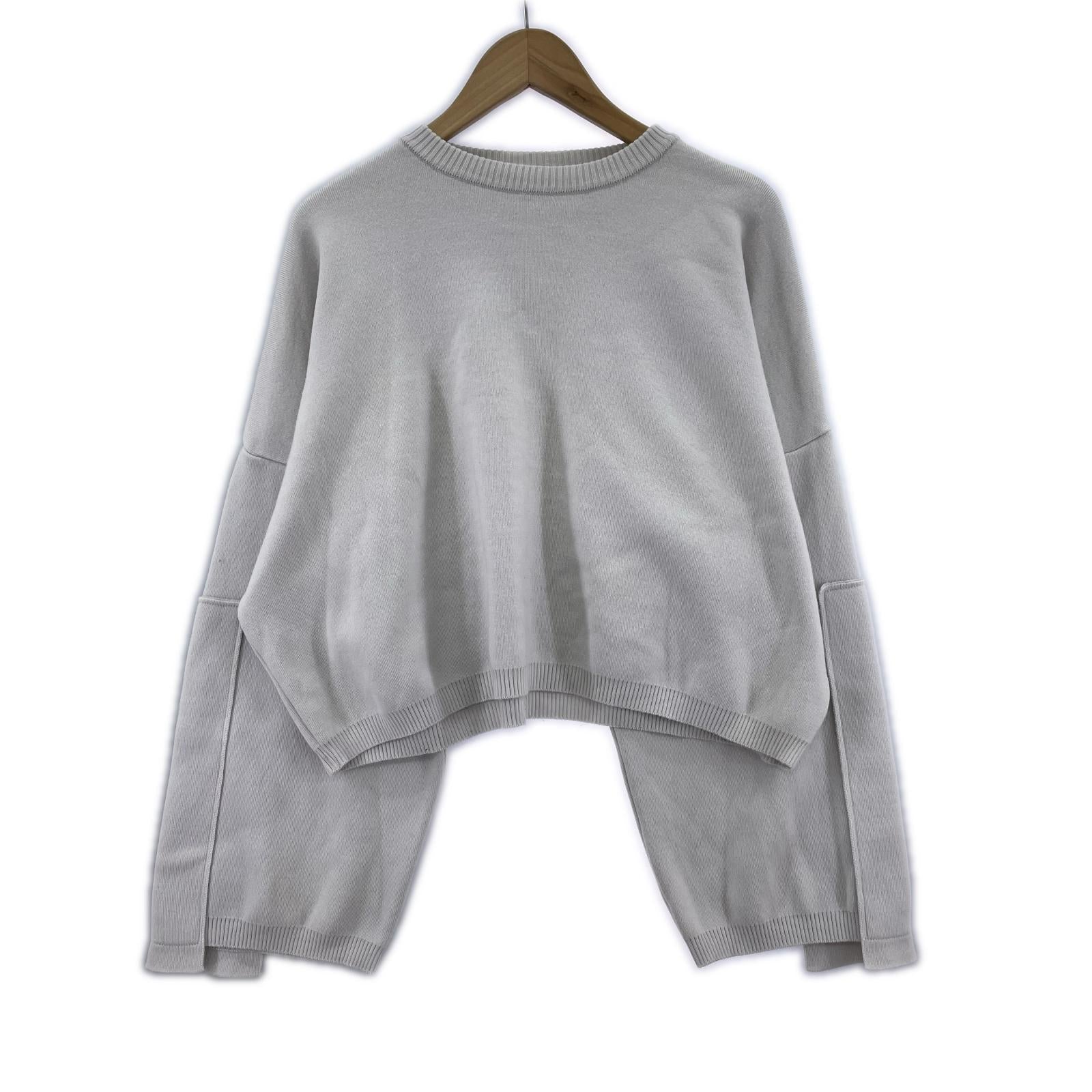 ニット EX SLEEVE KNIT クルーネック グレー (S) S グレー