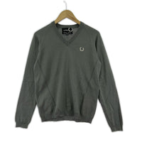 ニット ×RAF SIMONS Vネック 灰 (S) S グレー
