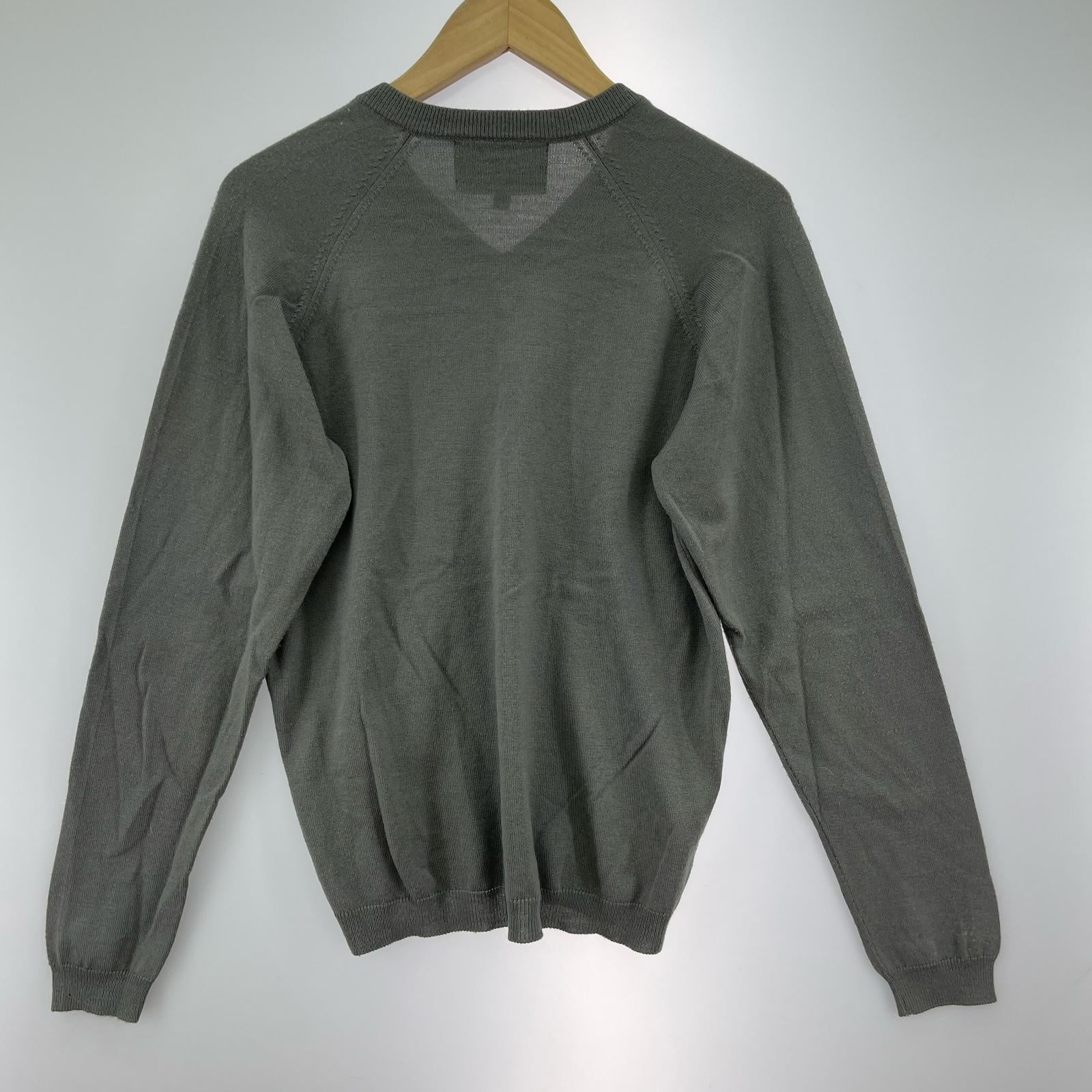ニット ×RAF SIMONS Vネック 灰 (S) S グレー