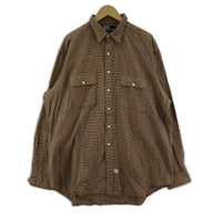長袖シャツ 千鳥格子 L/Sシャツ ブラウン (XL) LL ブラウン
