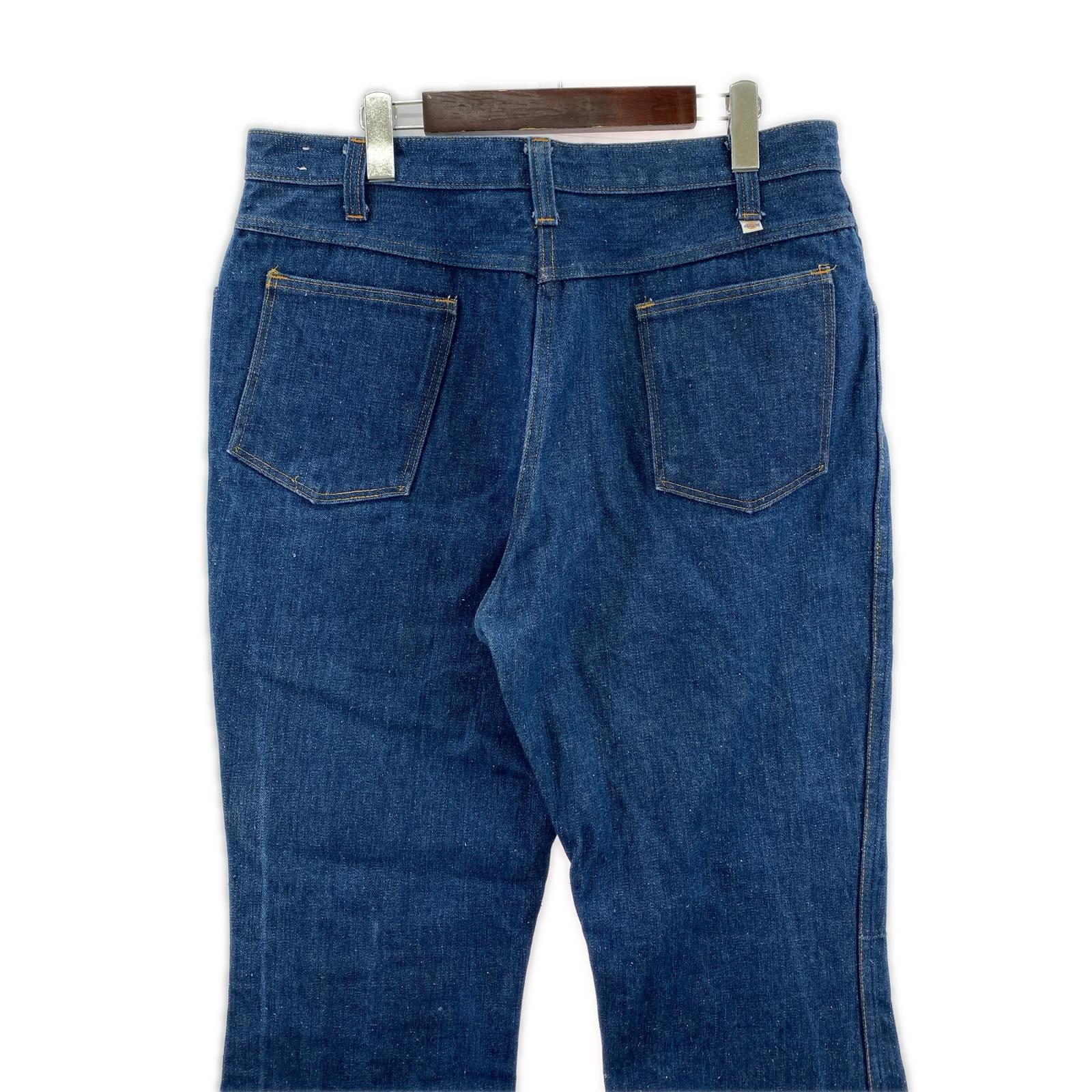 デニムパンツ 70s 黒タグ フレアデニムパンツ 濃紺 ブルー
