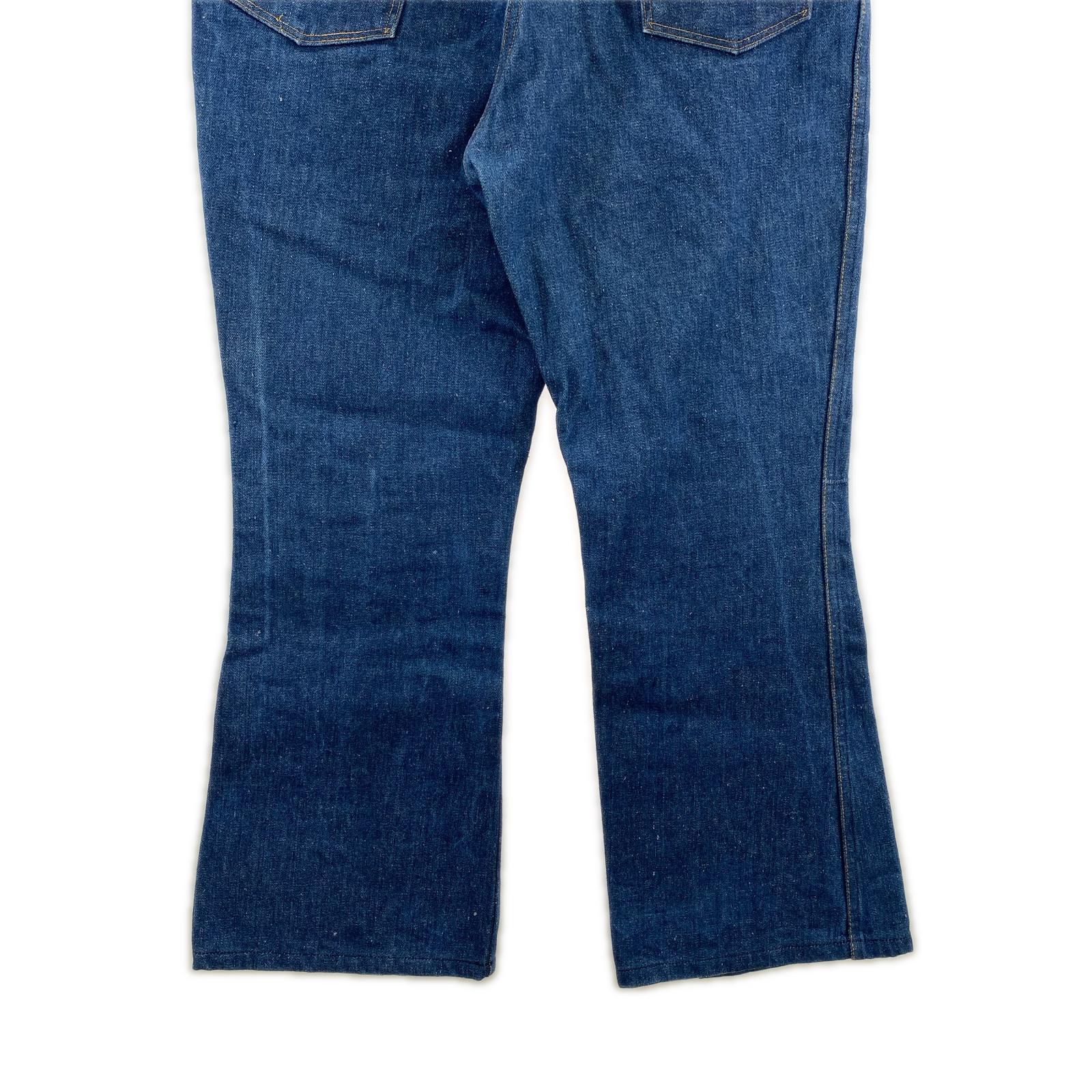 デニムパンツ 70s 黒タグ フレアデニムパンツ 濃紺 ブルー