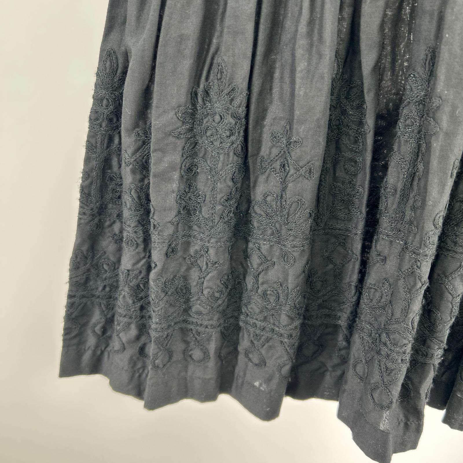 ワンピース 裾花刺繍/切替/黒/size:3 3 ブラック
