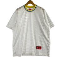 半袖Ｔシャツ Perforated Stripe Warm Up Top 白 M M ホワイト