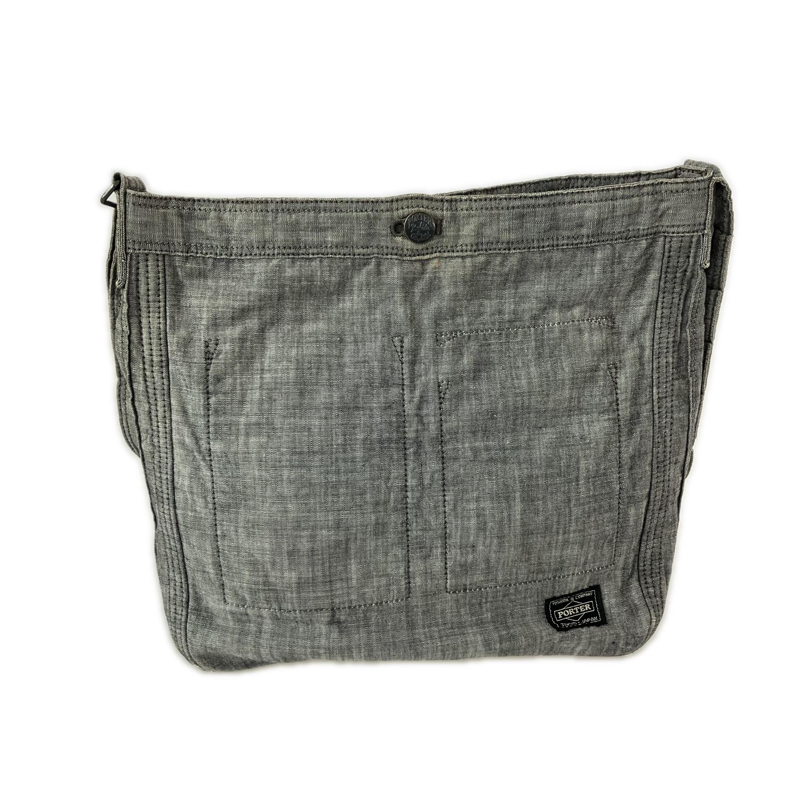 ショルダーバッグ PORTER デニムショルダーバッグ グレー