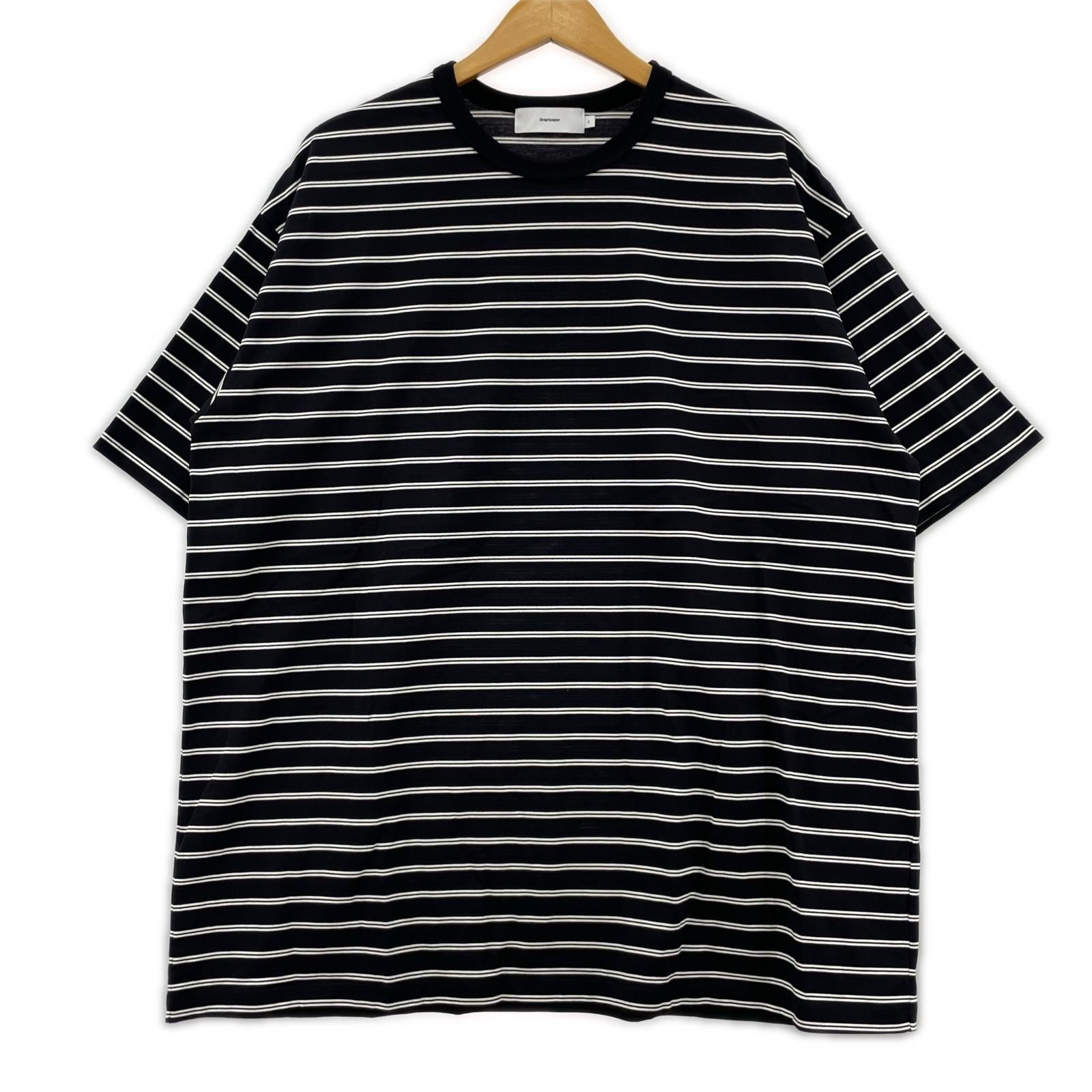 半袖Ｔシャツ Graphpaper 26SS Tri Spun Border S/S Tee 2 ブラック×ホワイト 2