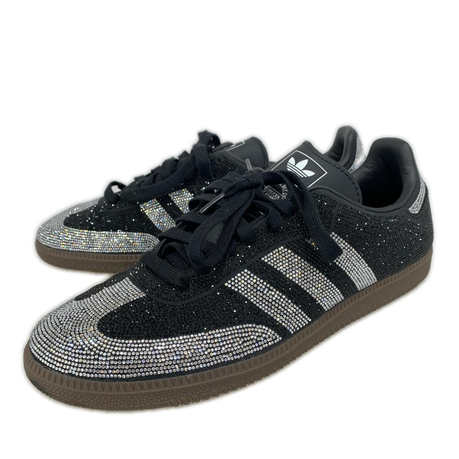 スニーカー adidas originals SAMBA OG IH9052 ラインストーン 黒×シルバー (28) 28cm (US10 UK9 1/2 EU46) ブラック