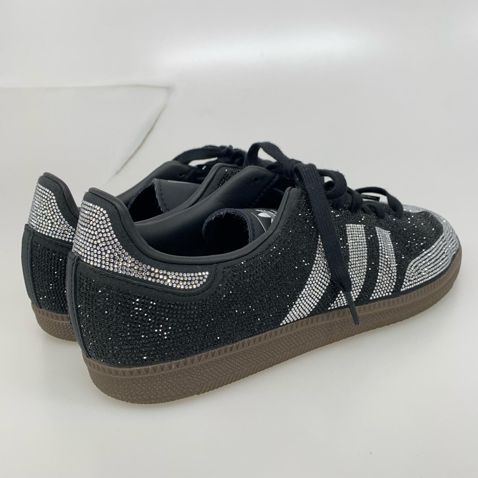 スニーカー adidas originals SAMBA OG IH9052 ラインストーン 黒×シルバー (28) 28cm (US10 UK9 1/2 EU46) ブラック