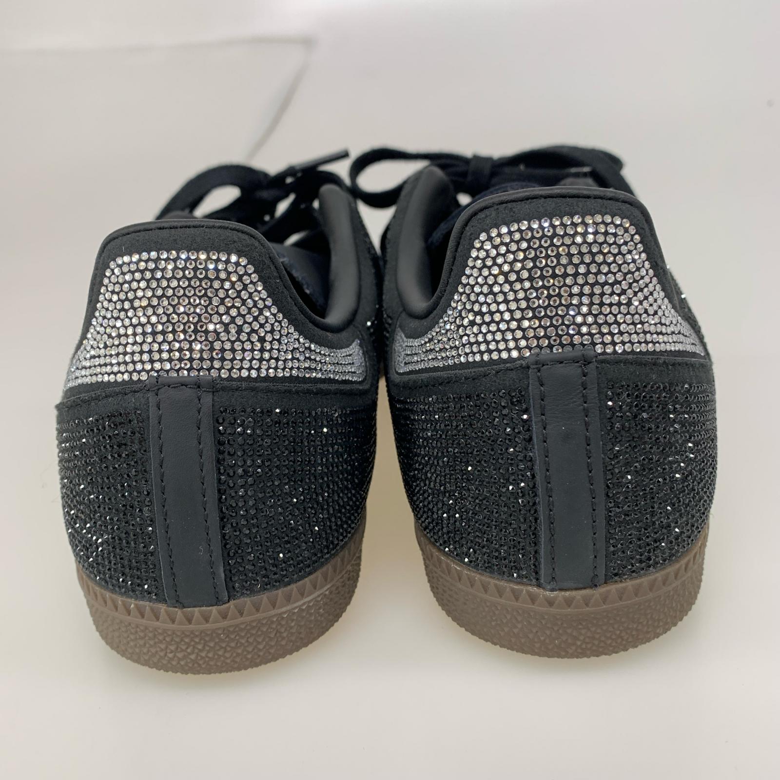 スニーカー adidas originals SAMBA OG IH9052 ラインストーン 黒×シルバー (28) 28cm (US10 UK9 1/2 EU46) ブラック