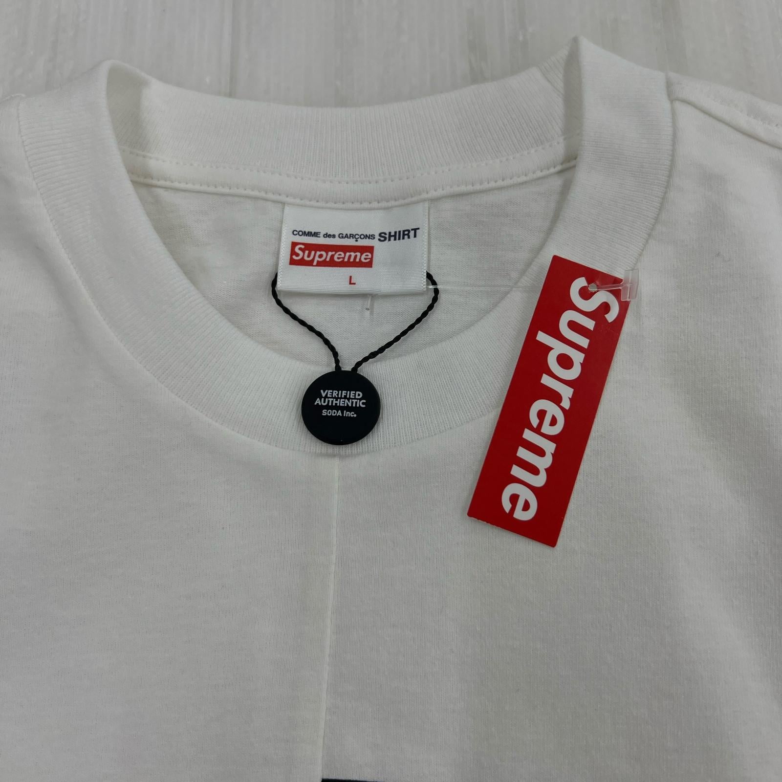 半袖Ｔシャツ ×COMME des GARCONS Split Box Logo Tee w L ホワイト