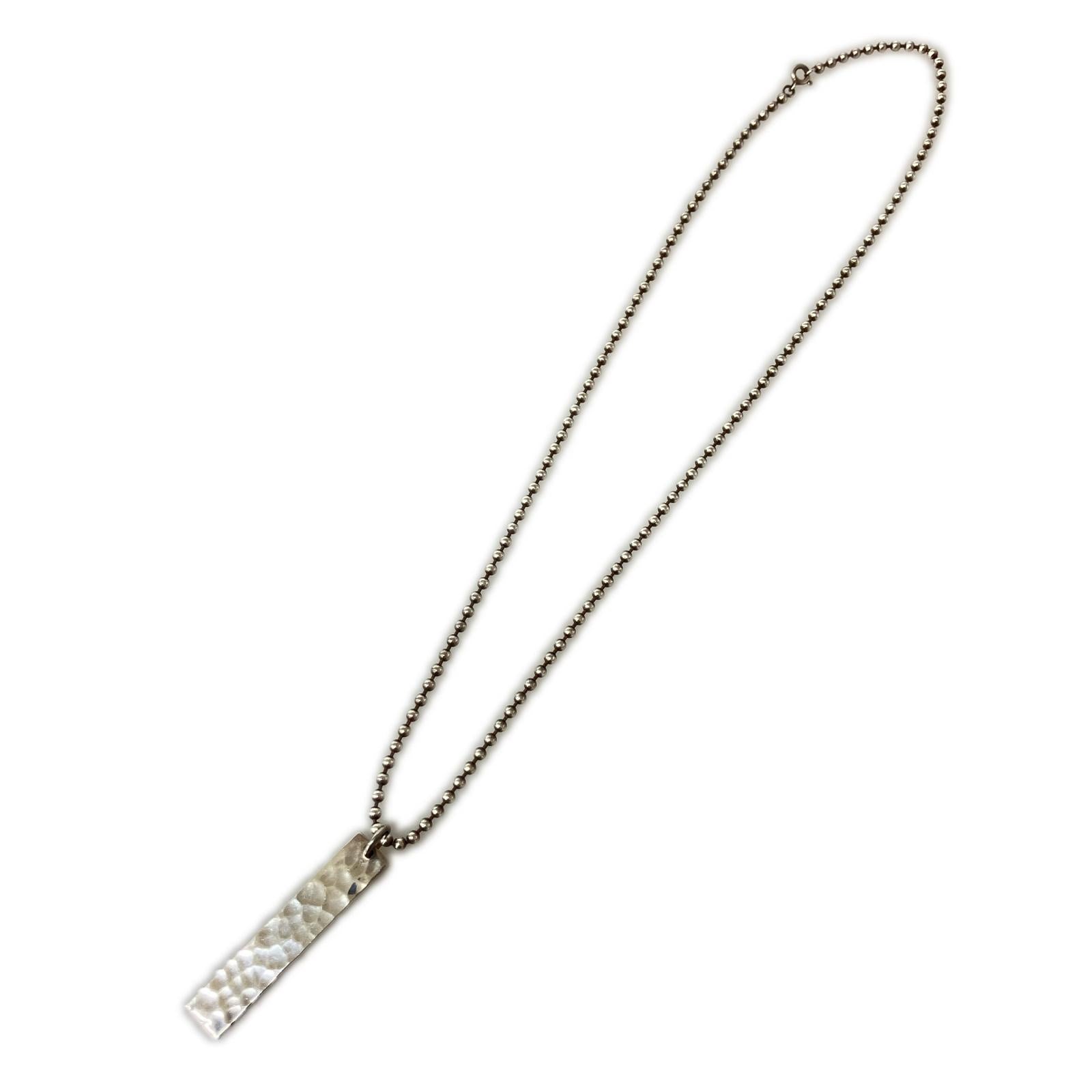 ネックレス 925刻印 ボールチェーン×プレート シルバー