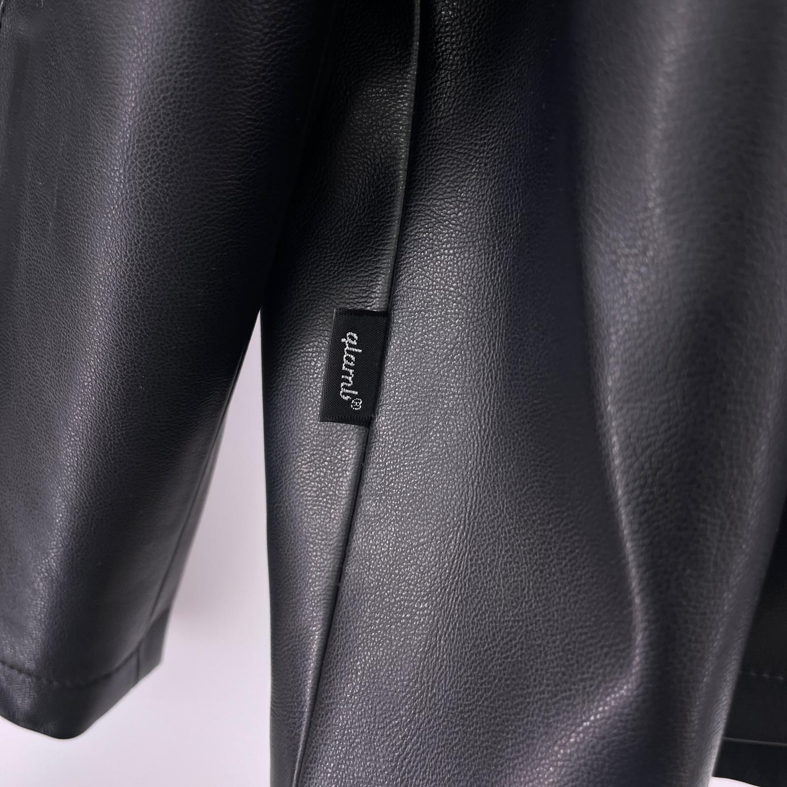 ジャケット HIDE フェイクレザージャケット Leather Line Parka M ブラック