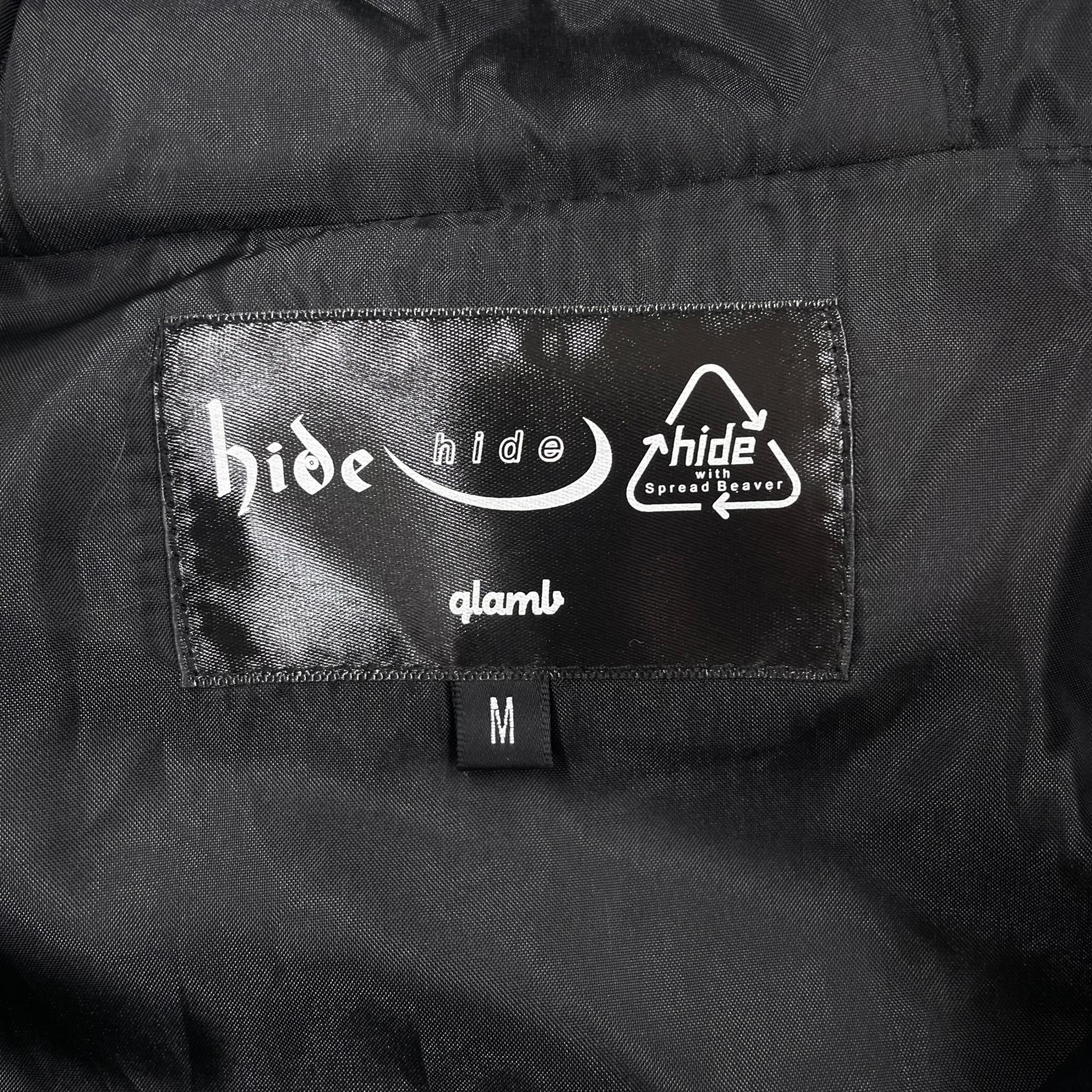 ジャケット HIDE フェイクレザージャケット Leather Line Parka M ブラック