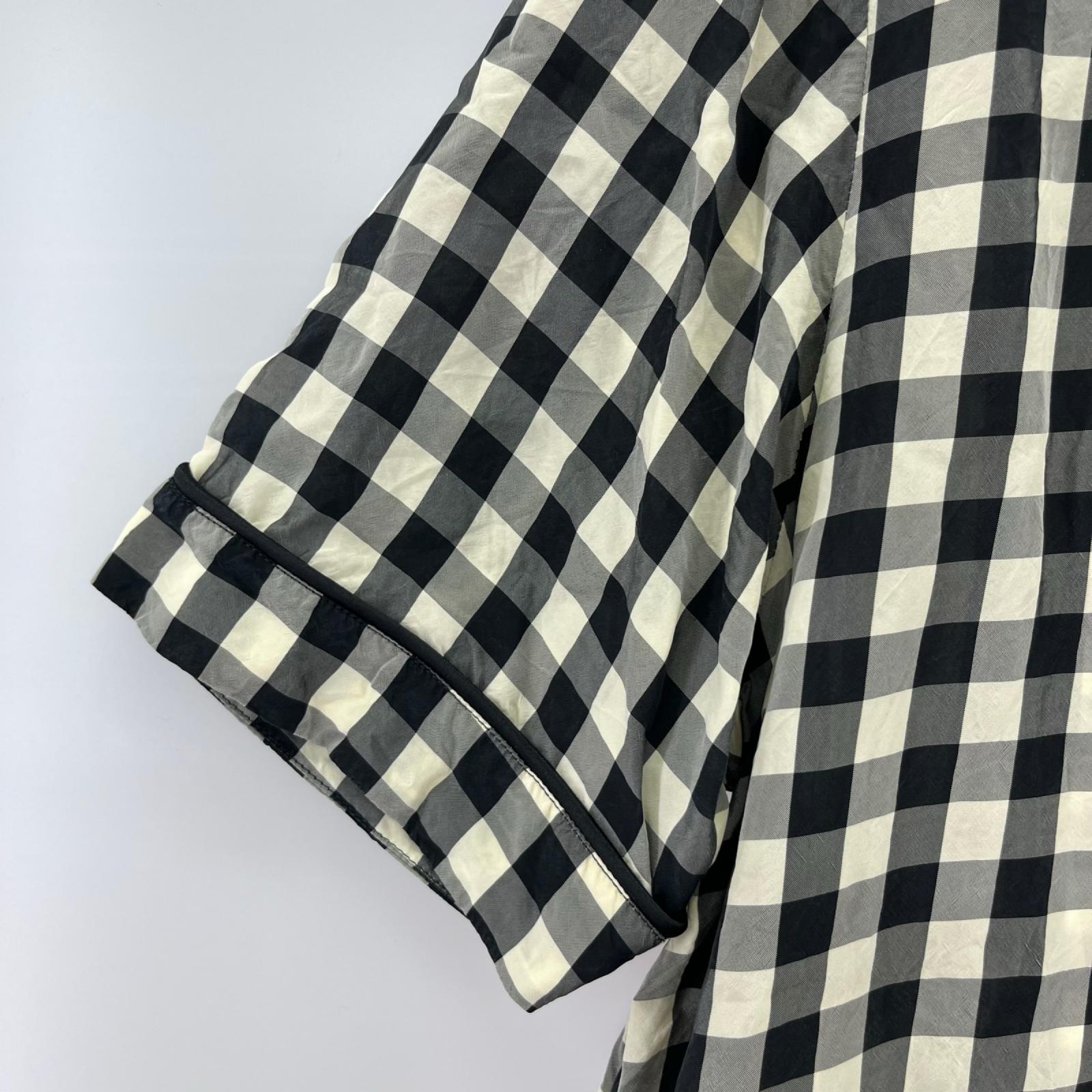 半袖シャツ OFF-WHITE ｷﾞﾝｶﾞﾑﾁｪｯｸ ﾊﾟｼﾞｬﾏｼｬﾂ（M） M