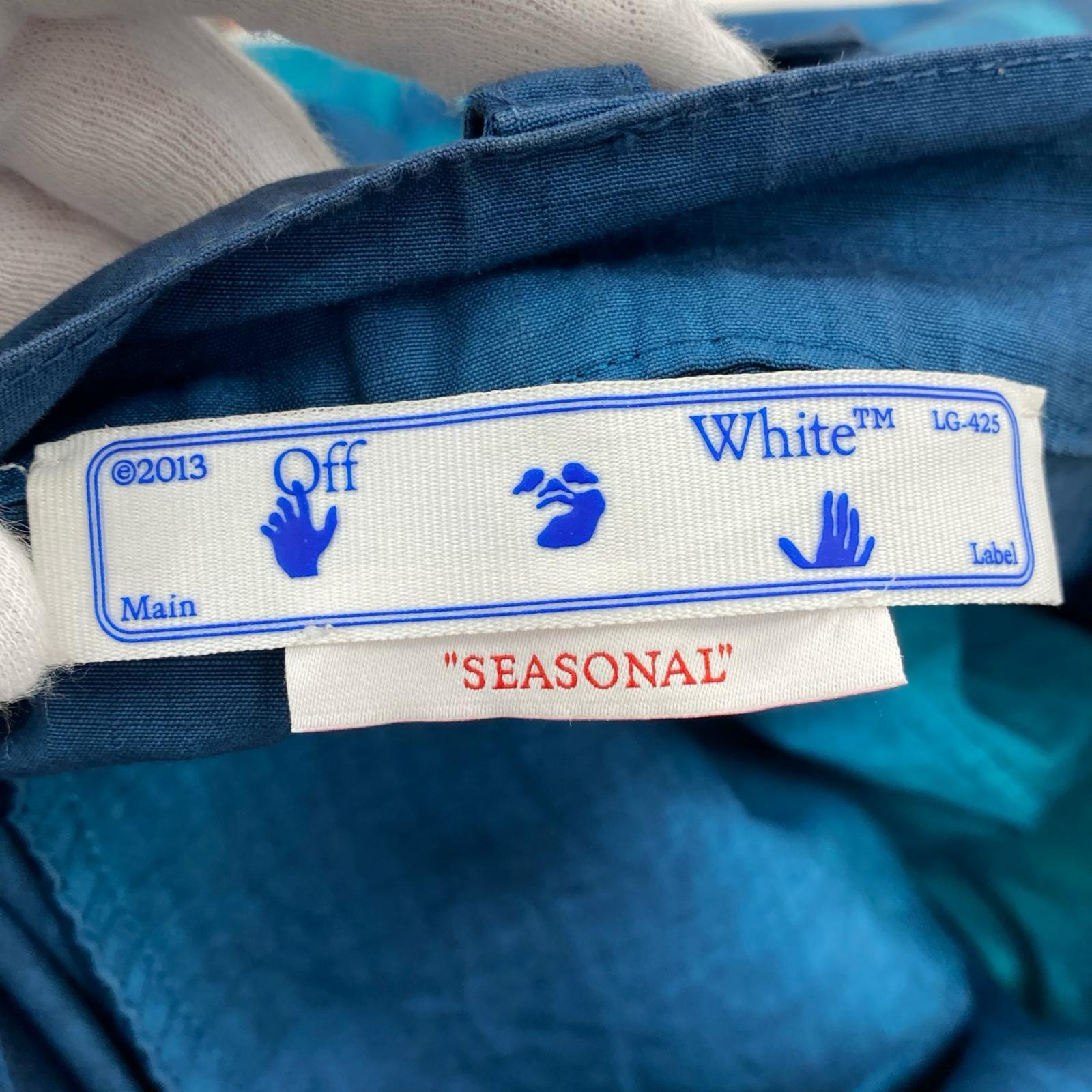 パンツ OFF-WHITE ﾘｯﾌﾟｽﾄｯﾌﾟ ｶｰｺﾞﾊﾟﾝﾂ ﾀｲﾀﾞｲﾌﾞﾙｰ（W36） ブルー