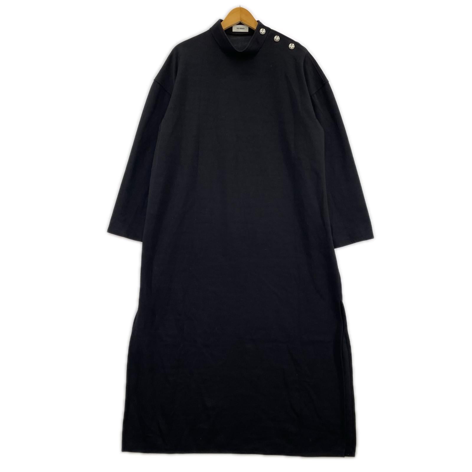 ワンピース HE RERACS SIDE OPEN STANDCOLLAR DRESS 38 ブラック