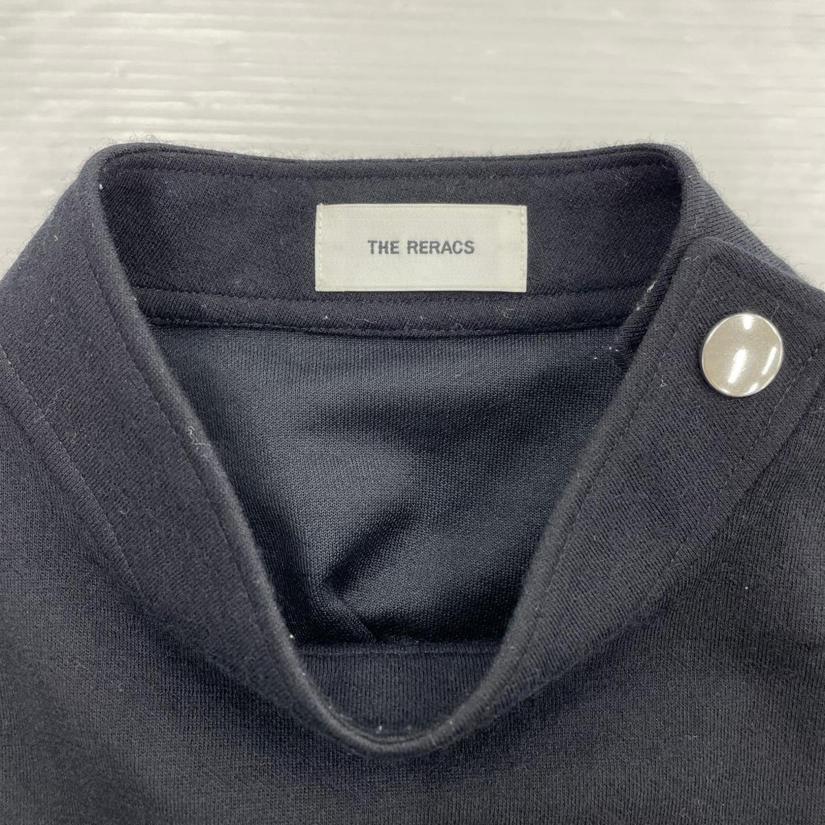 ワンピース HE RERACS SIDE OPEN STANDCOLLAR DRESS 38 ブラック