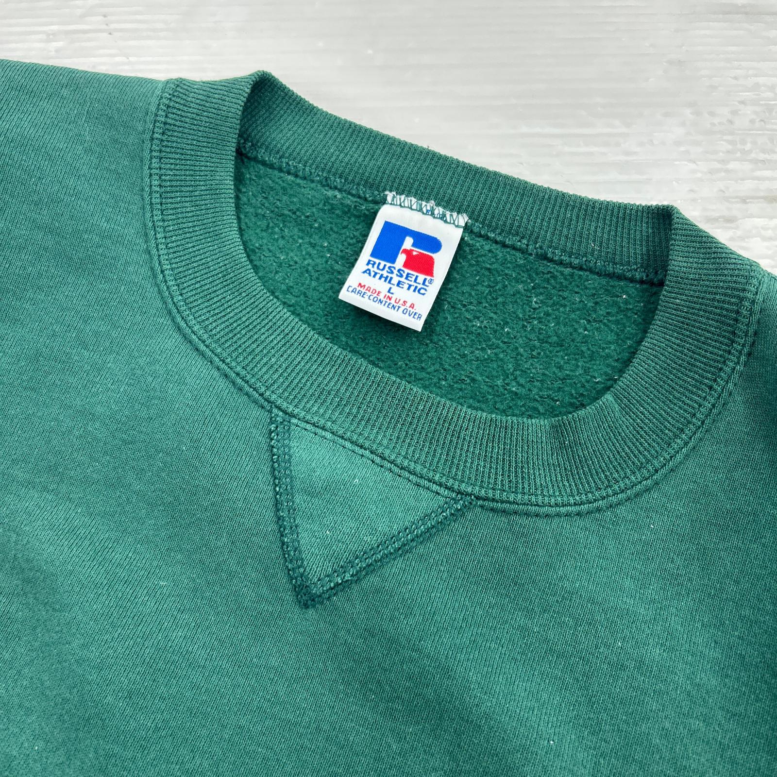 スウェット RUSSELL ATHLETIC 90s 前V L グリーン