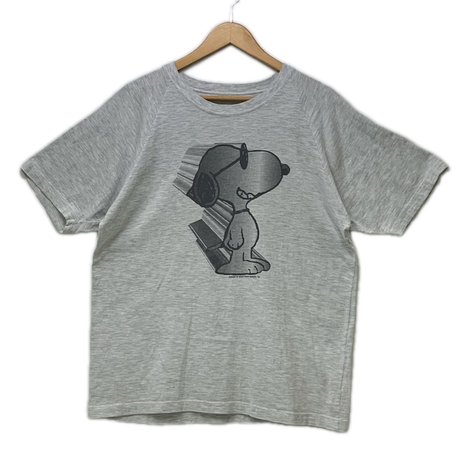 半袖Ｔシャツ SNOOPY ラグランプリントTee グレー グレー