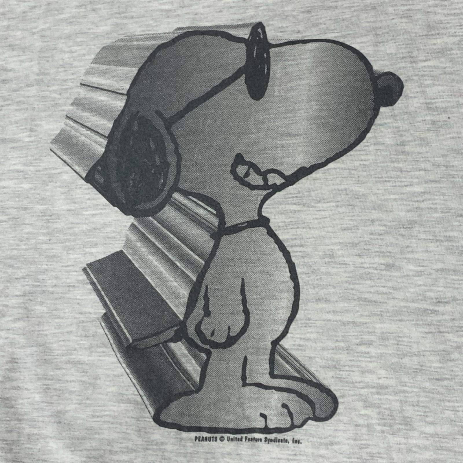半袖Ｔシャツ SNOOPY ラグランプリントTee グレー グレー