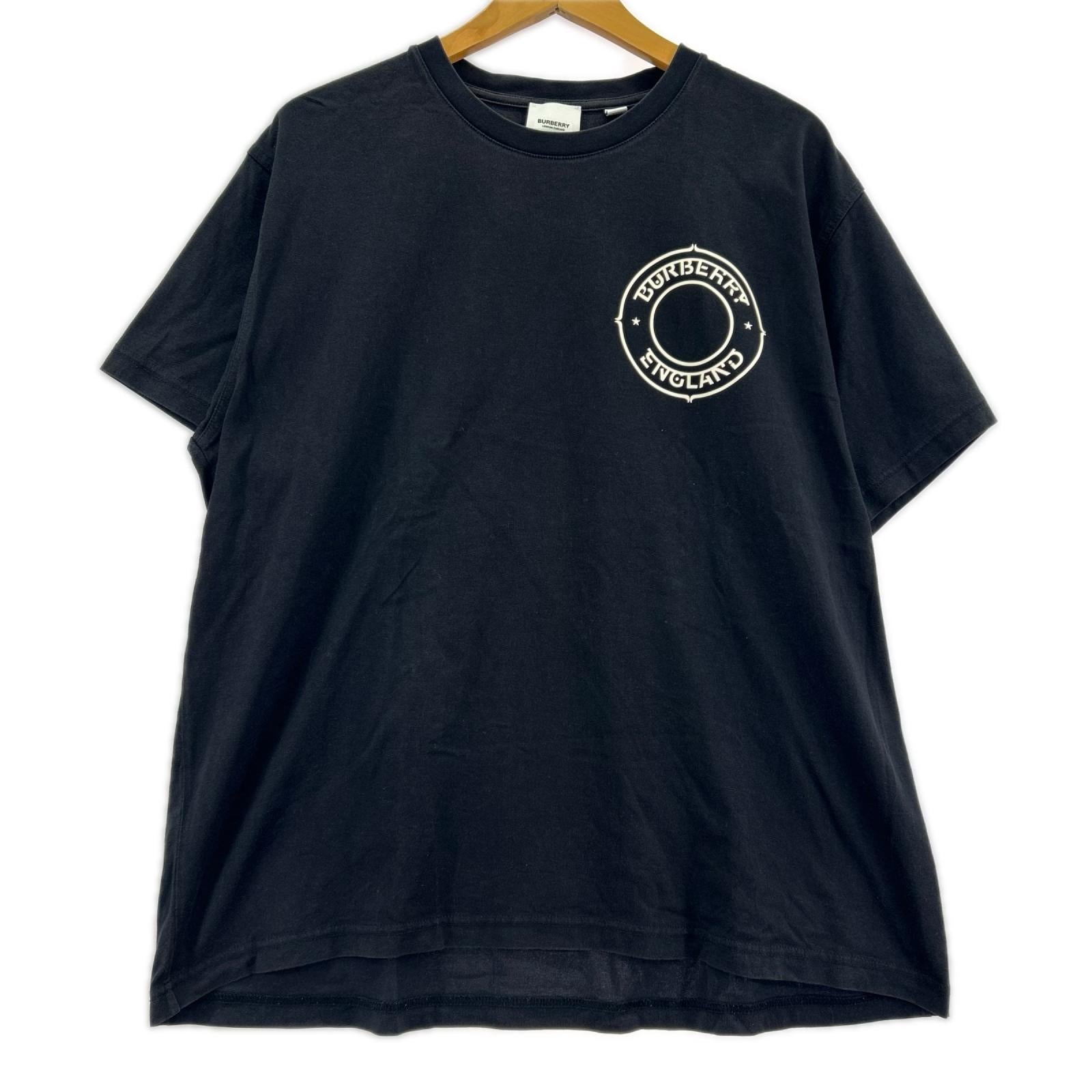 半袖Ｔシャツ ﾜﾝﾎﾟｲﾝﾄ ﾌﾟﾘﾝﾄﾛｺﾞ S ブラック