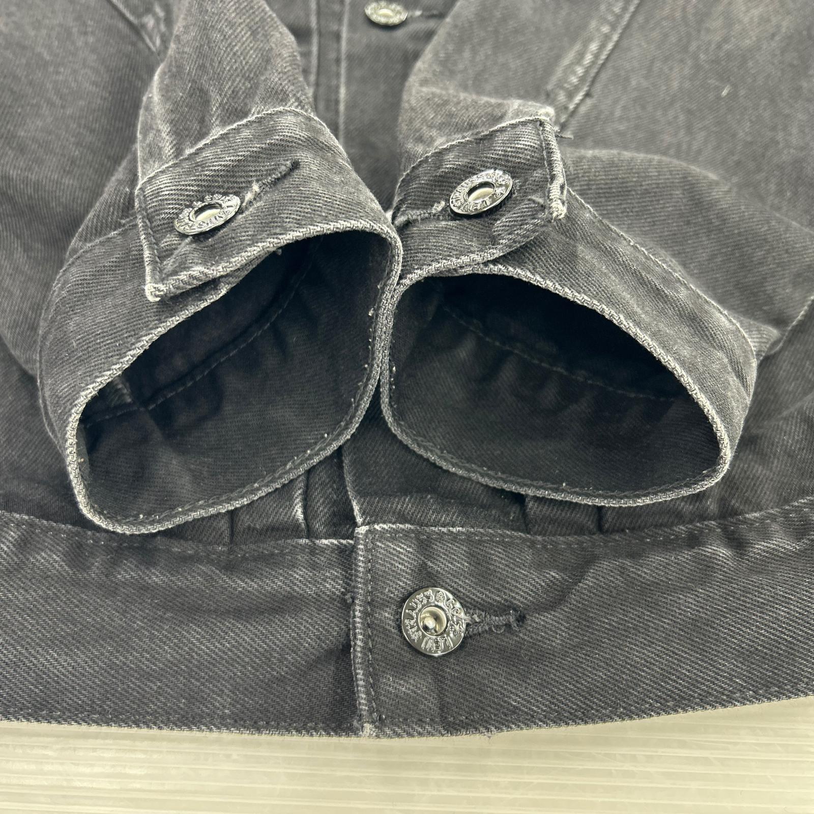 デニムジャケット ｘEDIFICE Type1 Trucker Jacket COLLARLESS M ブラック