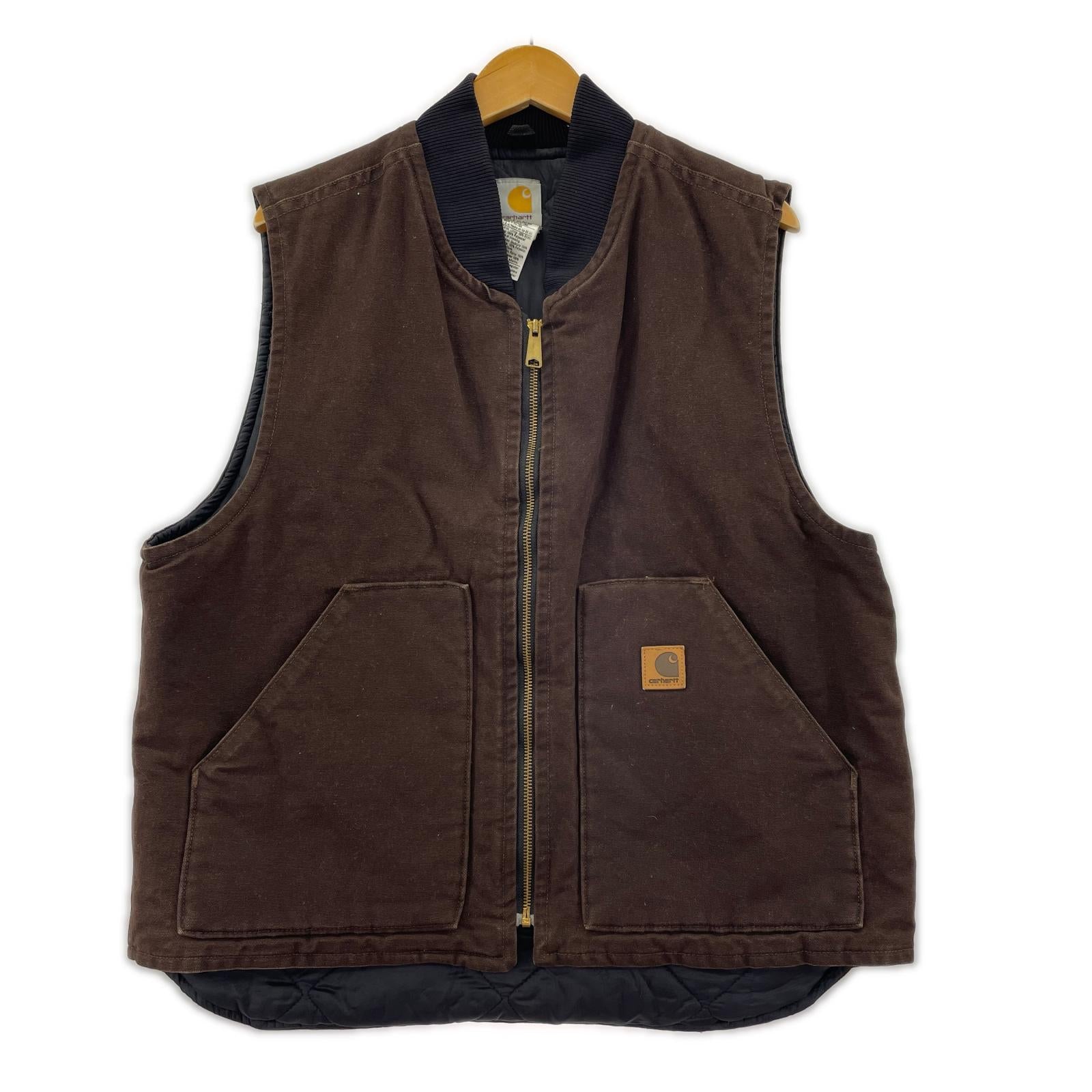 その他アウター Carhartt 00ｓ USA製 中綿ダッグベスト 茶 V02 DKB (L) ブラウン