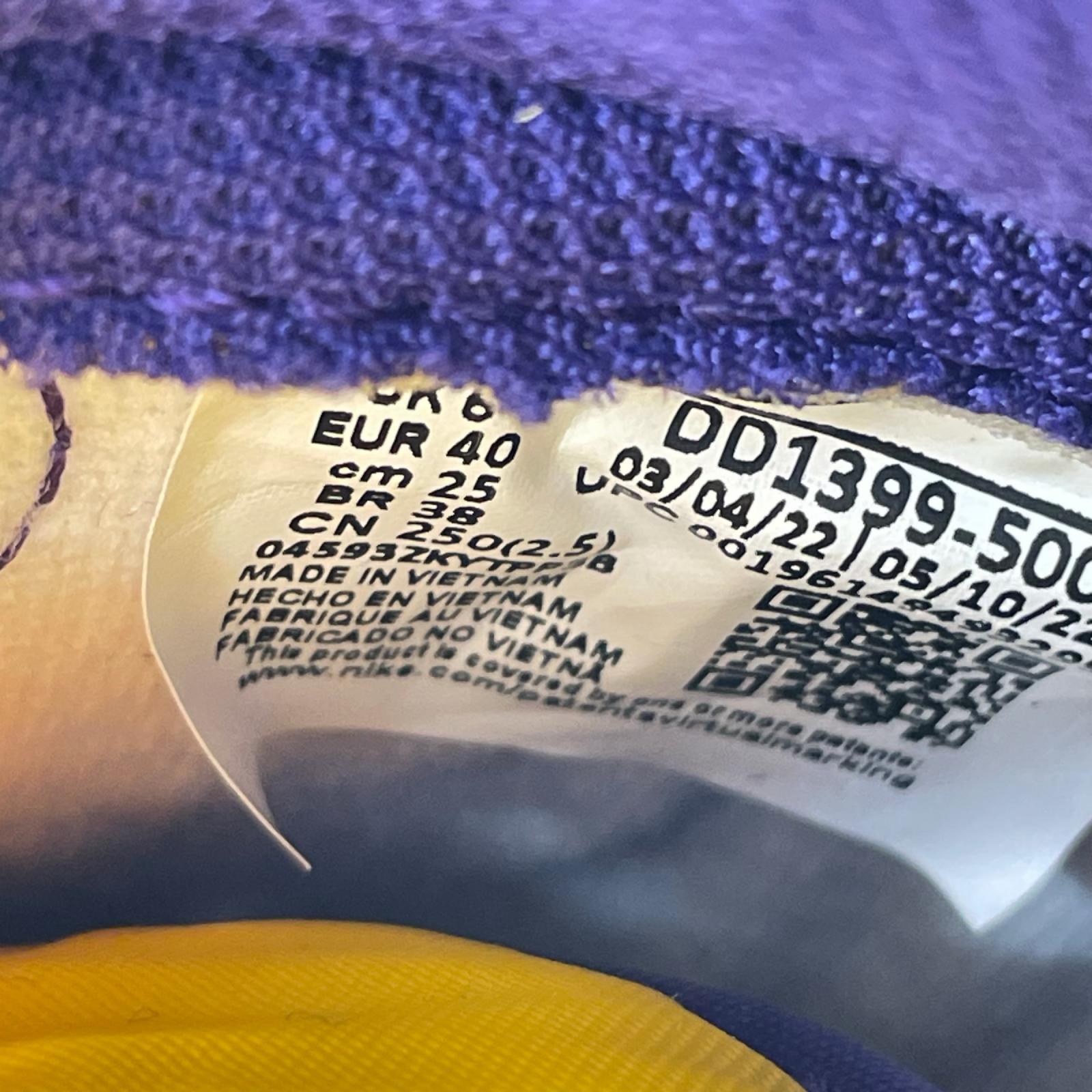スニーカー Dunk High Retro Lakers 25.0cm 25cm (US7 UK6 1/2 EU40)