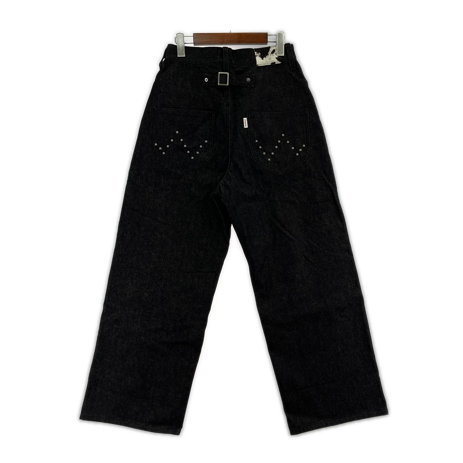 デニムパンツ BADWAY Classic Studs Denim Pants 黒 M M ブラック