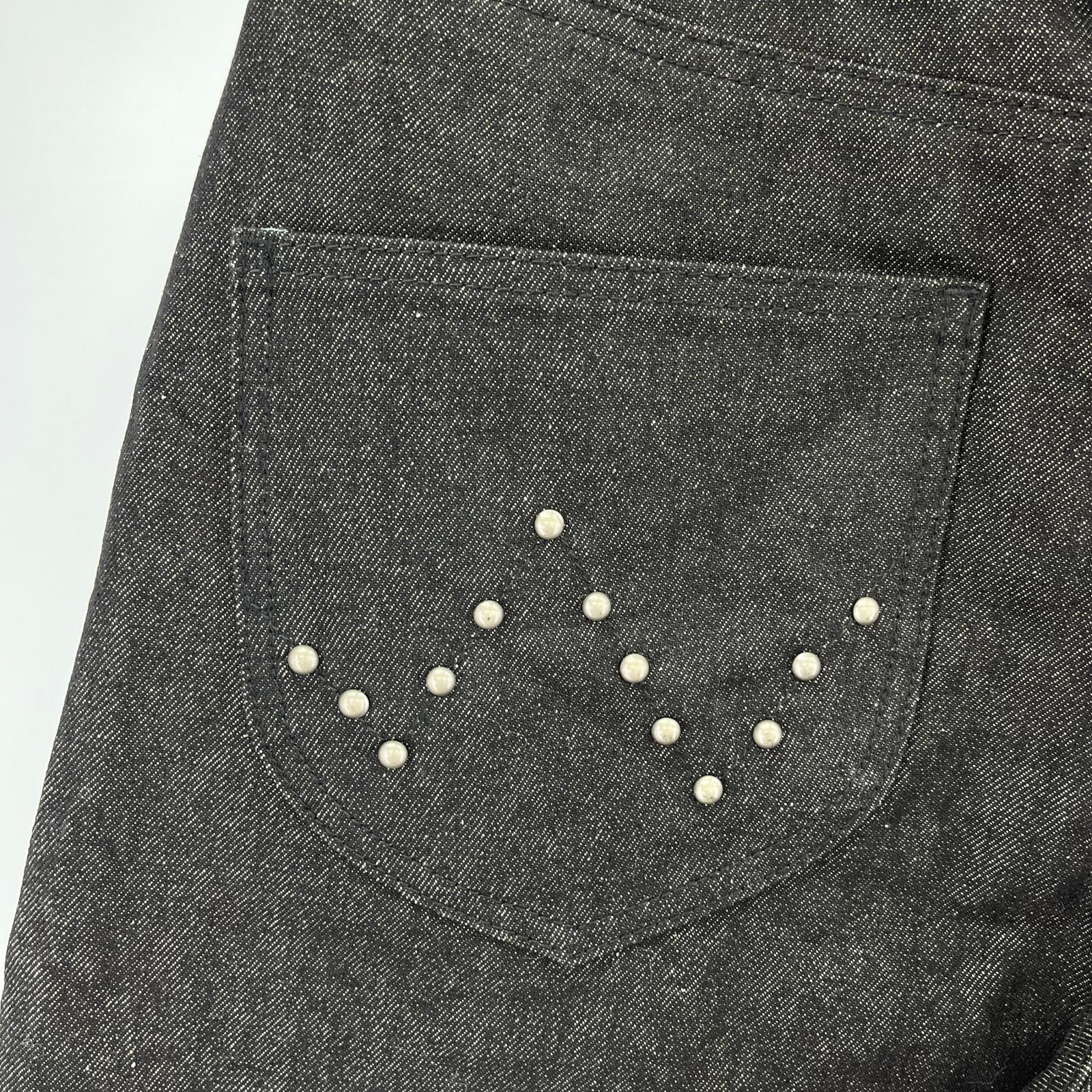デニムパンツ BADWAY Classic Studs Denim Pants 黒 M M ブラック