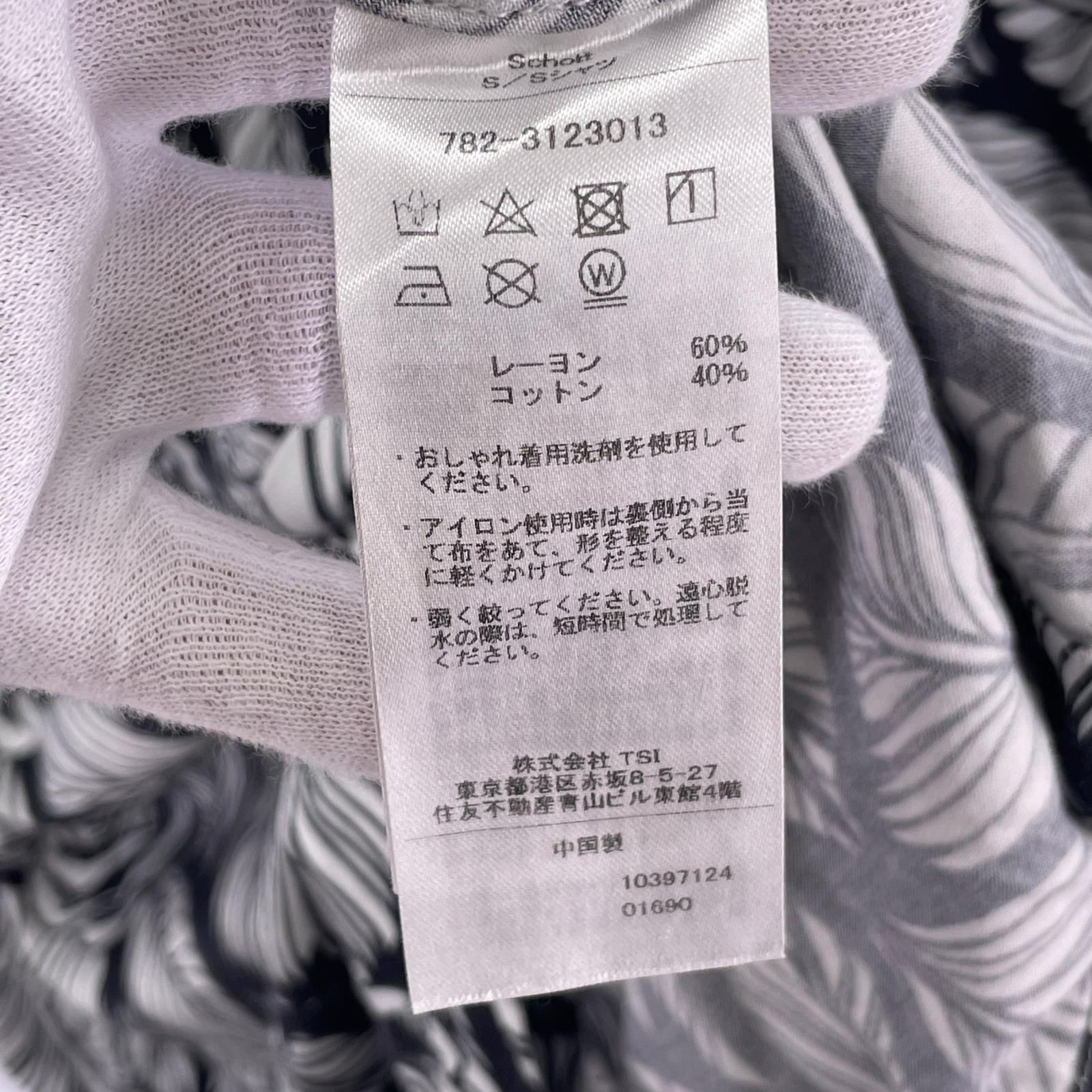 半袖シャツ 薔薇柄オープンカラーシャツ/サイズL S ブラック