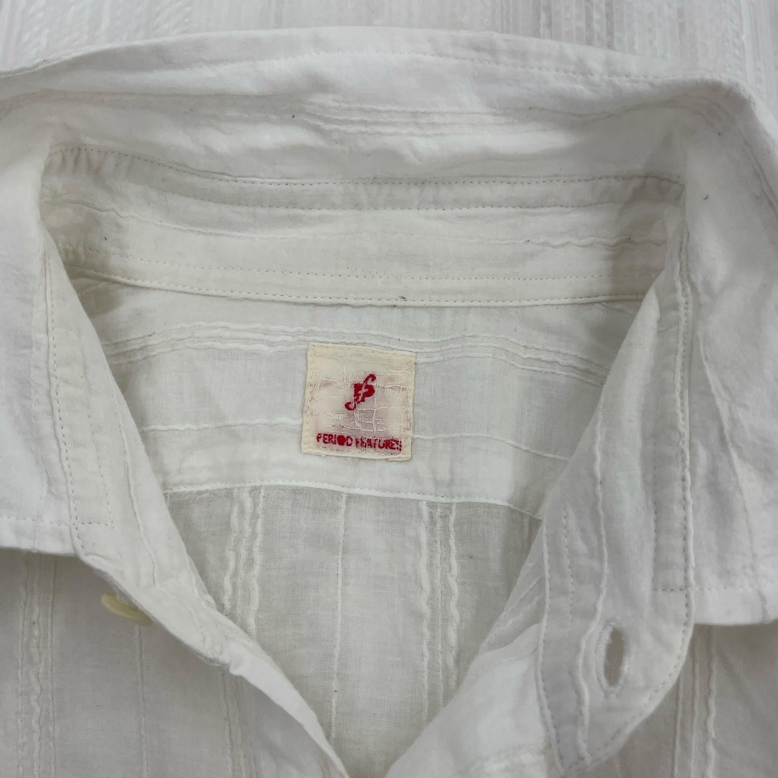 長袖シャツ PERIOD FEATURES kurtaシャツ ホワイト ホワイト