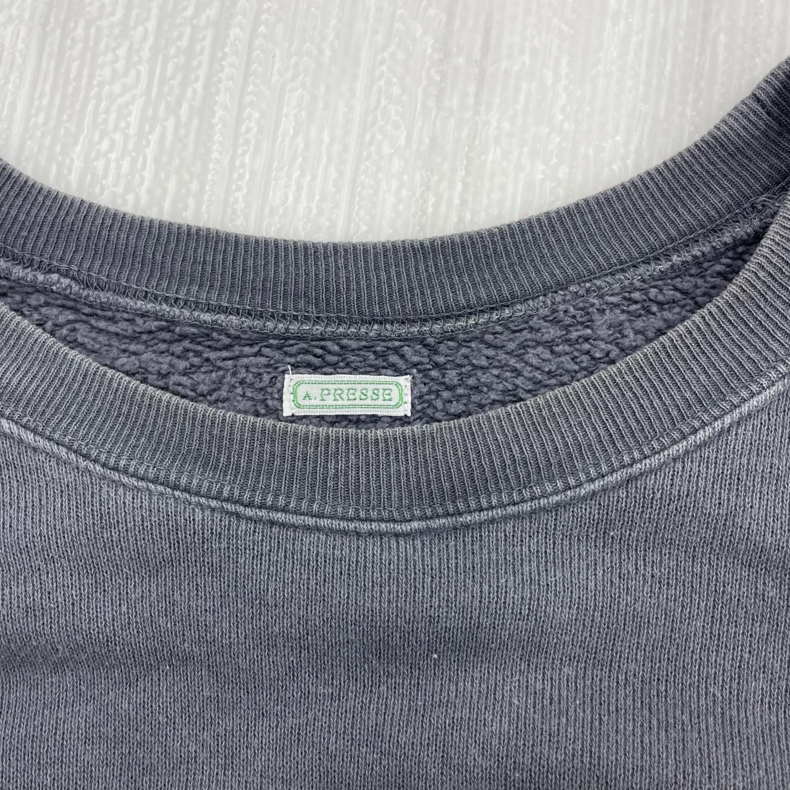 スウェット A PRESSE Vintage Sweatshirt ラグランスウェット 2 グレー 2 グレー