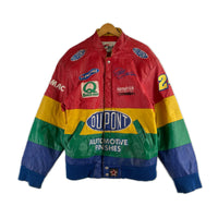 ジャケット USA製 90s CHASEﾚｰｼﾝｸﾞｼﾞｬｹｯﾄ M マルチカラー