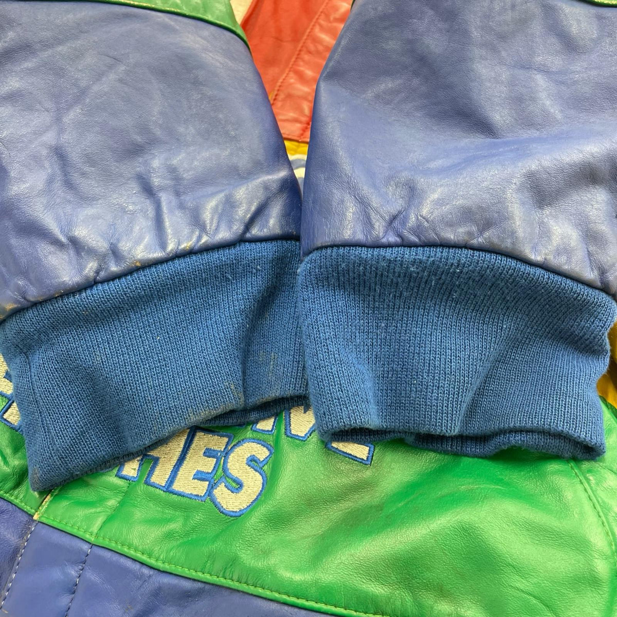 ジャケット USA製 90s CHASEﾚｰｼﾝｸﾞｼﾞｬｹｯﾄ M マルチカラー