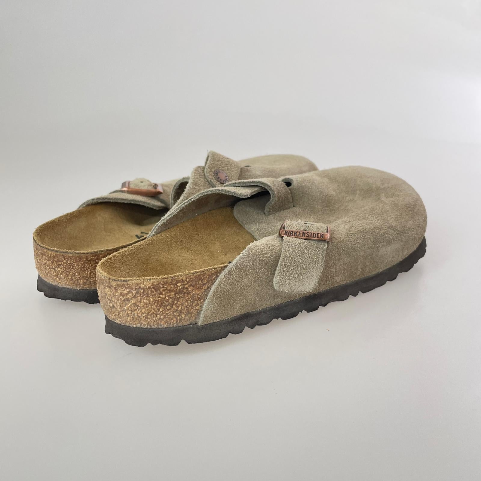 サンダル BIRKENSTOCK BOSTON レザーサンダル 41 ベージュ 26.5cm (US8 1/2 UK8 EU43) ベージュ