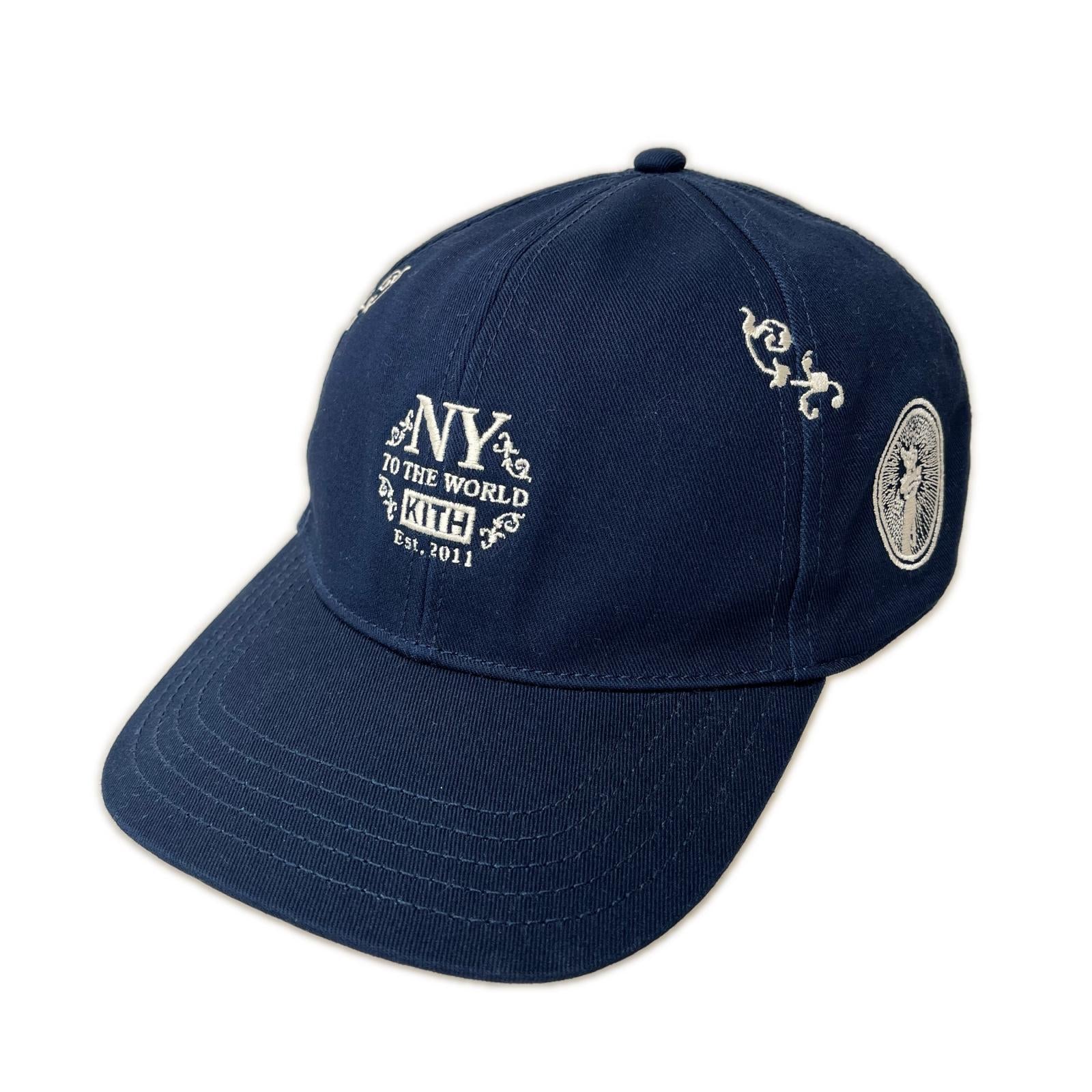 キャップ KITH NY To The World Nolan Trucker Hat 刺繍キャップ ネイビー