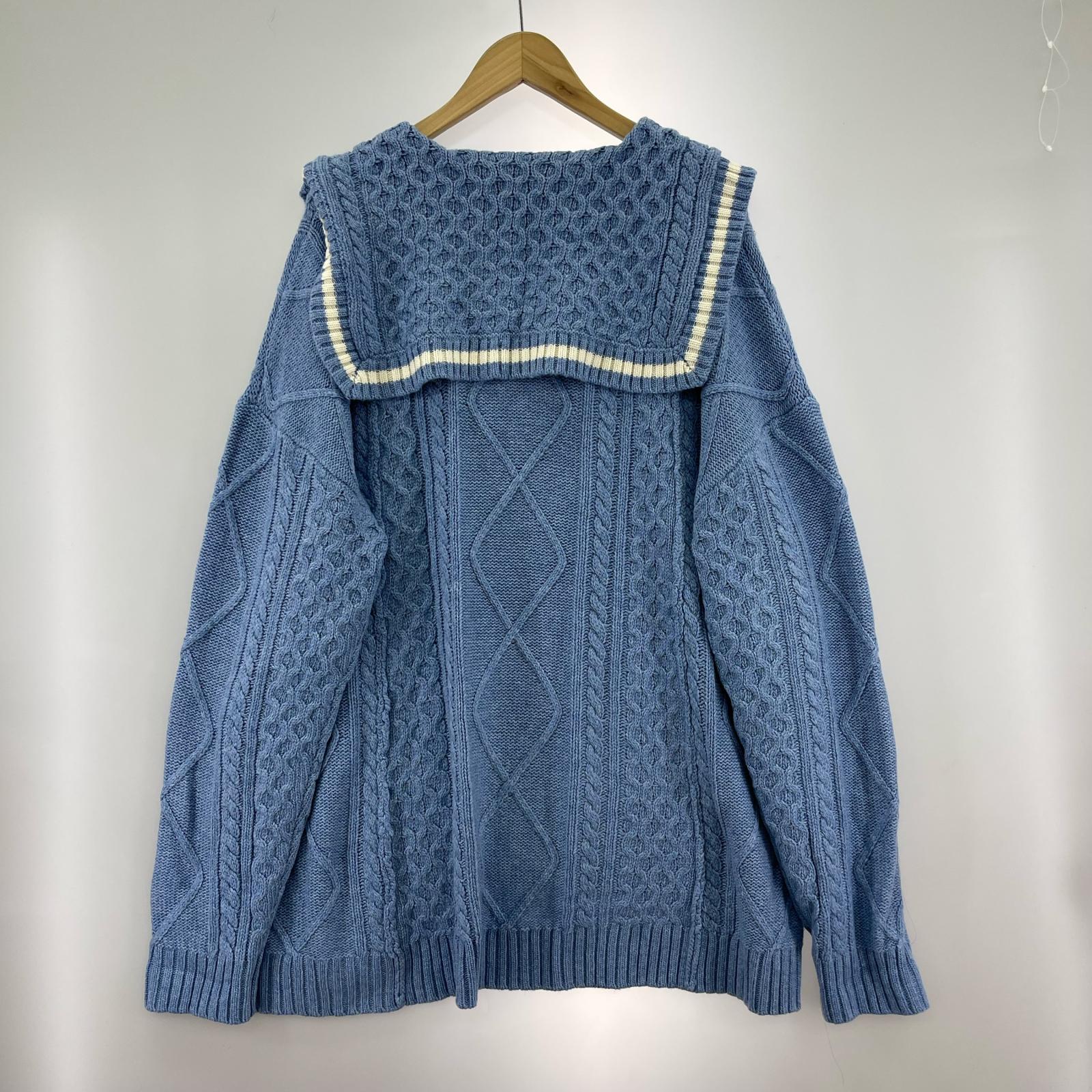ニット セーラーケーブルニット 青 (2) 2 ブルー
