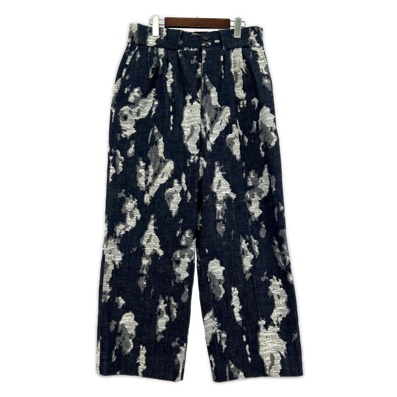 パンツ NEZU YOHINTEN タック ジャカード デニムパンツ 2 青 2 ネイビー
