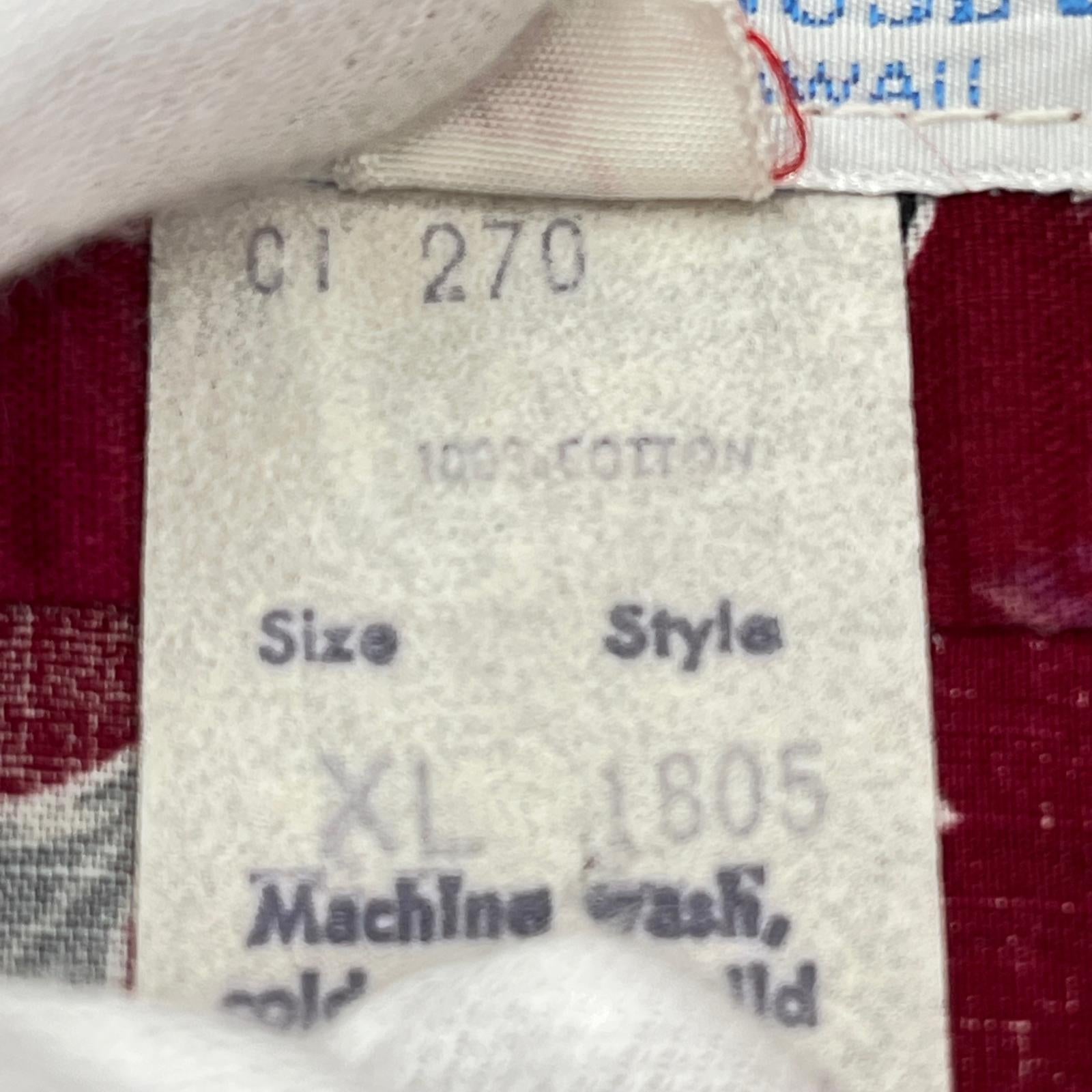 長袖シャツ ～70s SURF LINE 和柄 アロハ レッド（XL) レッド