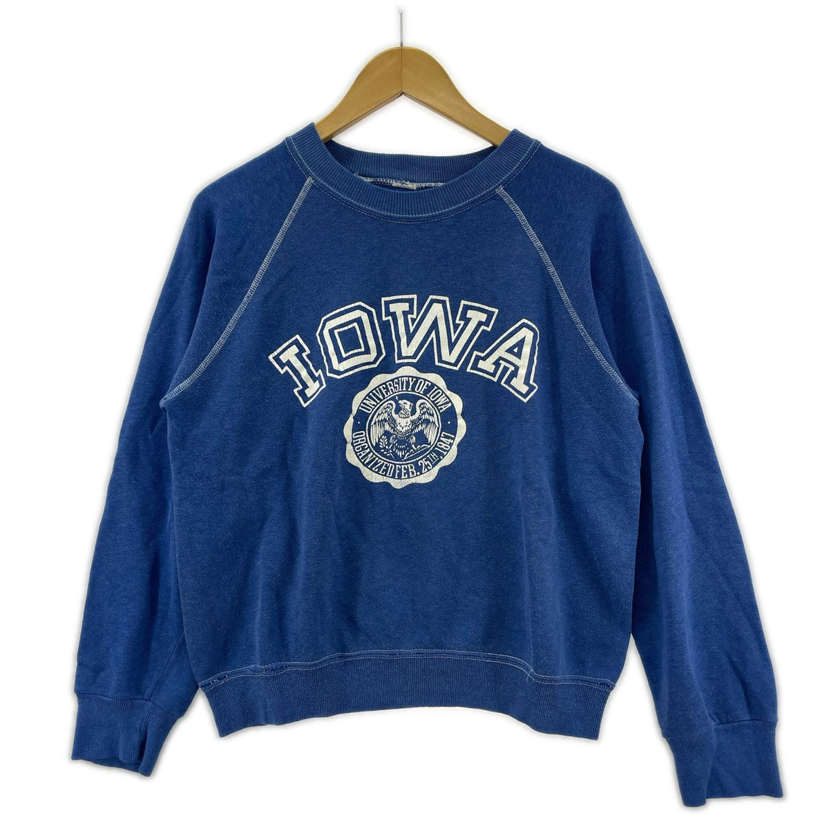 スウェット 60s IOWA カレッジ 青 ブルー