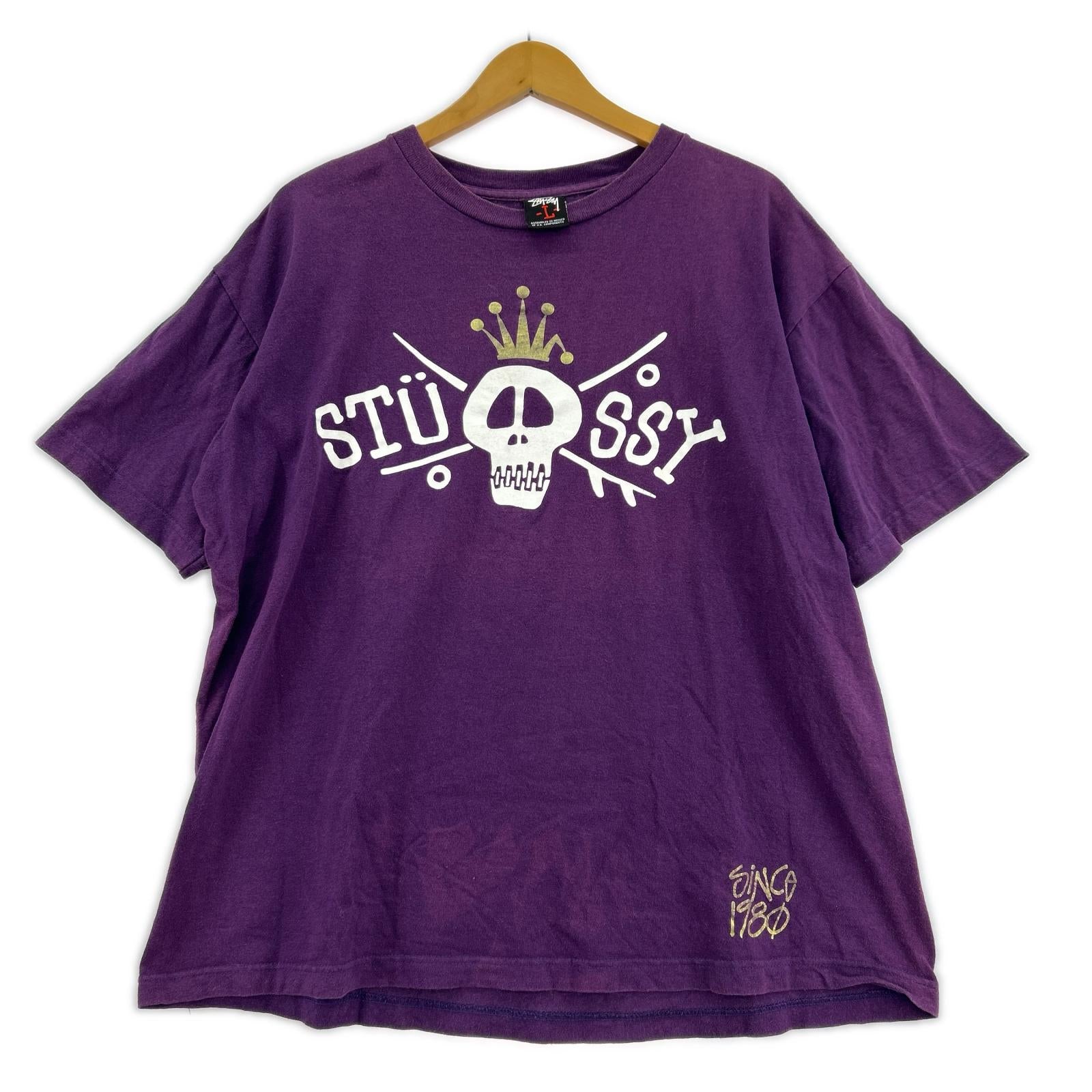 半袖Ｔシャツ 00S メキシコ製 スカル クラウン 紫 (L) L パープル