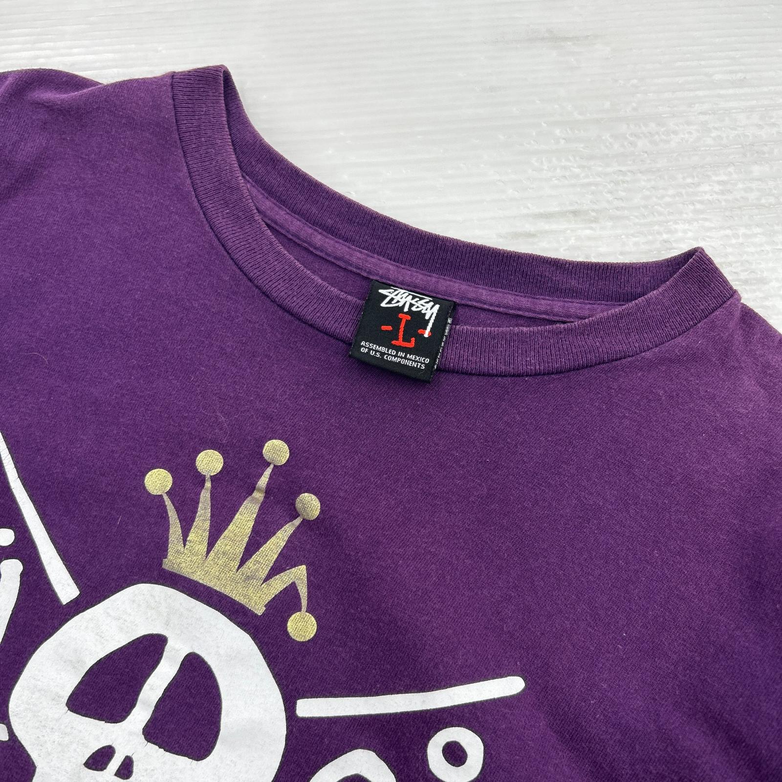 半袖Ｔシャツ 00S メキシコ製 スカル クラウン 紫 (L) L パープル
