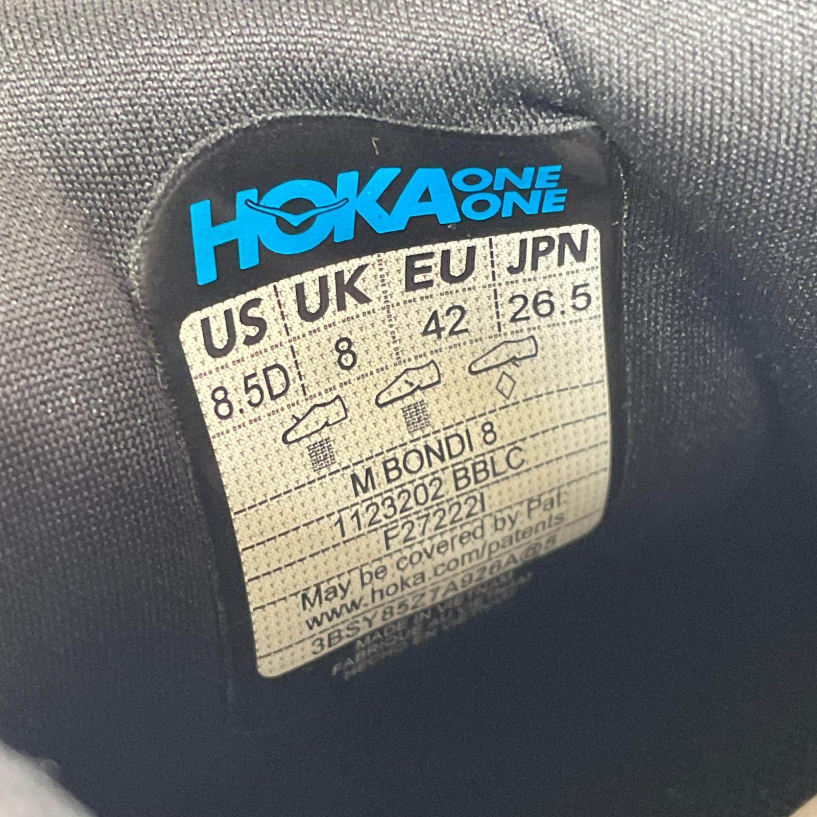 スニーカー HOKA ONE ONE BONDI 8 26.5cm BLK 26.5cm (US8 1/2 UK8 EU43) ブラック
