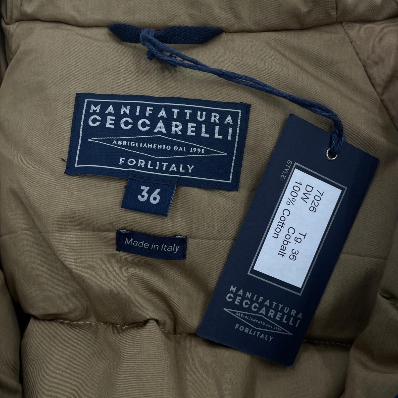 ダウンジャケット MANIFATTURA CECCARELLI フィッシャーマン 青 (36) 36 ネイビー