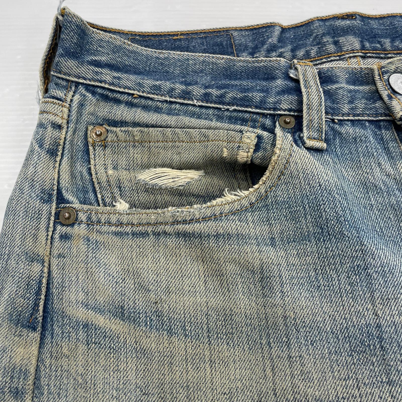 デニムパンツ 501 XX 66後期 ボタン裏6 32 ブルー