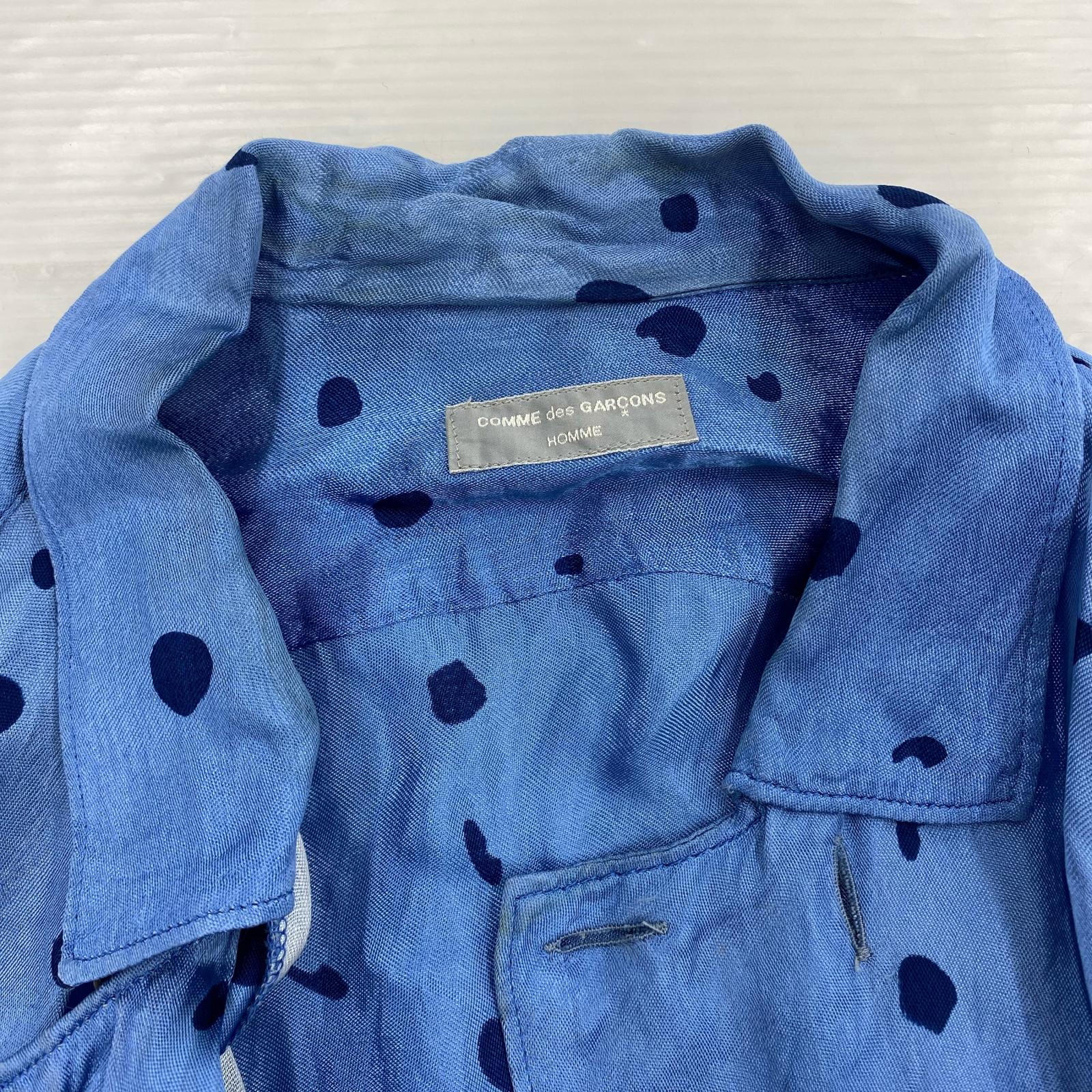 半袖シャツ HOMME ドット柄　ブルー ブルー