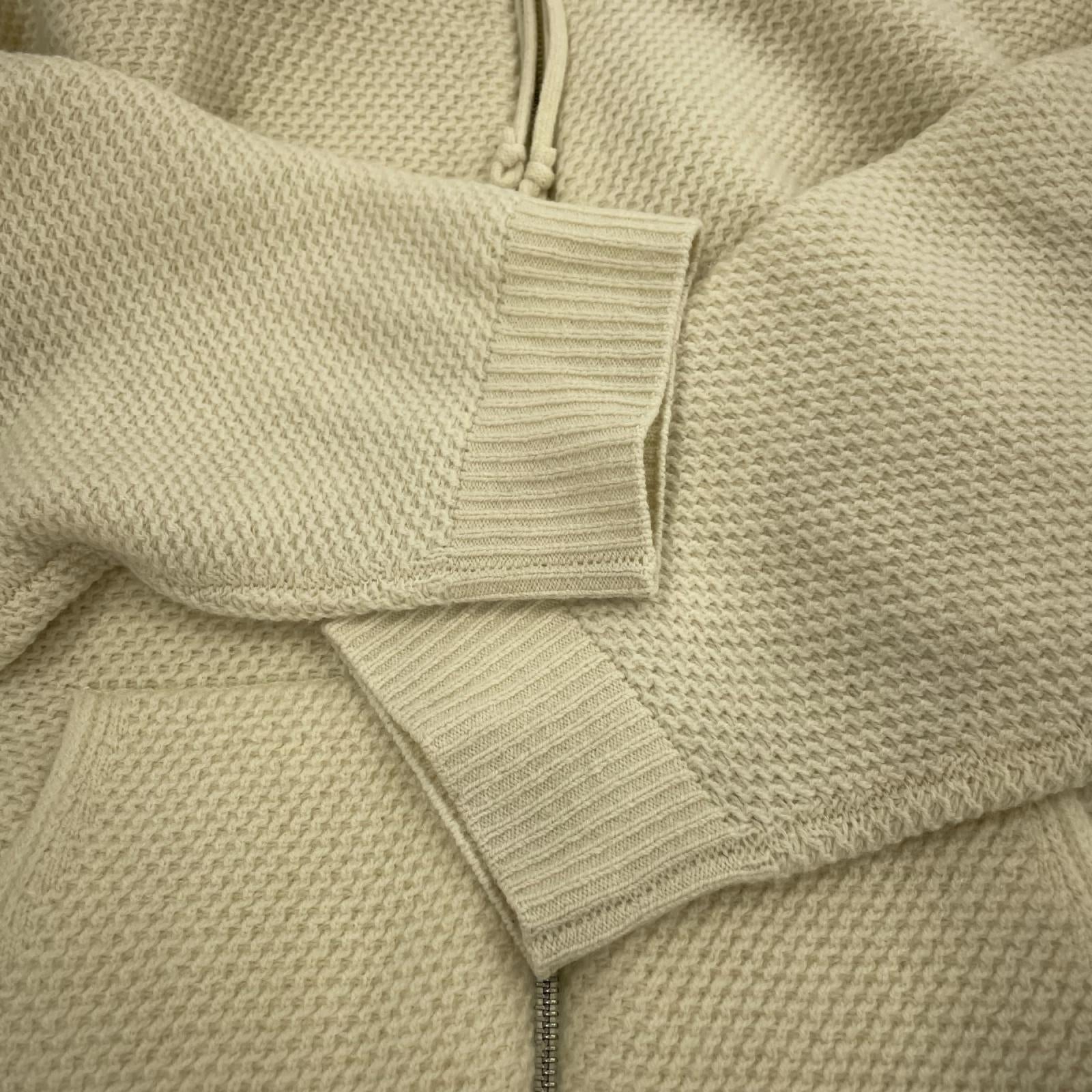 パーカー Textured Zip Hooded Sweater Bone (L) L ホワイト