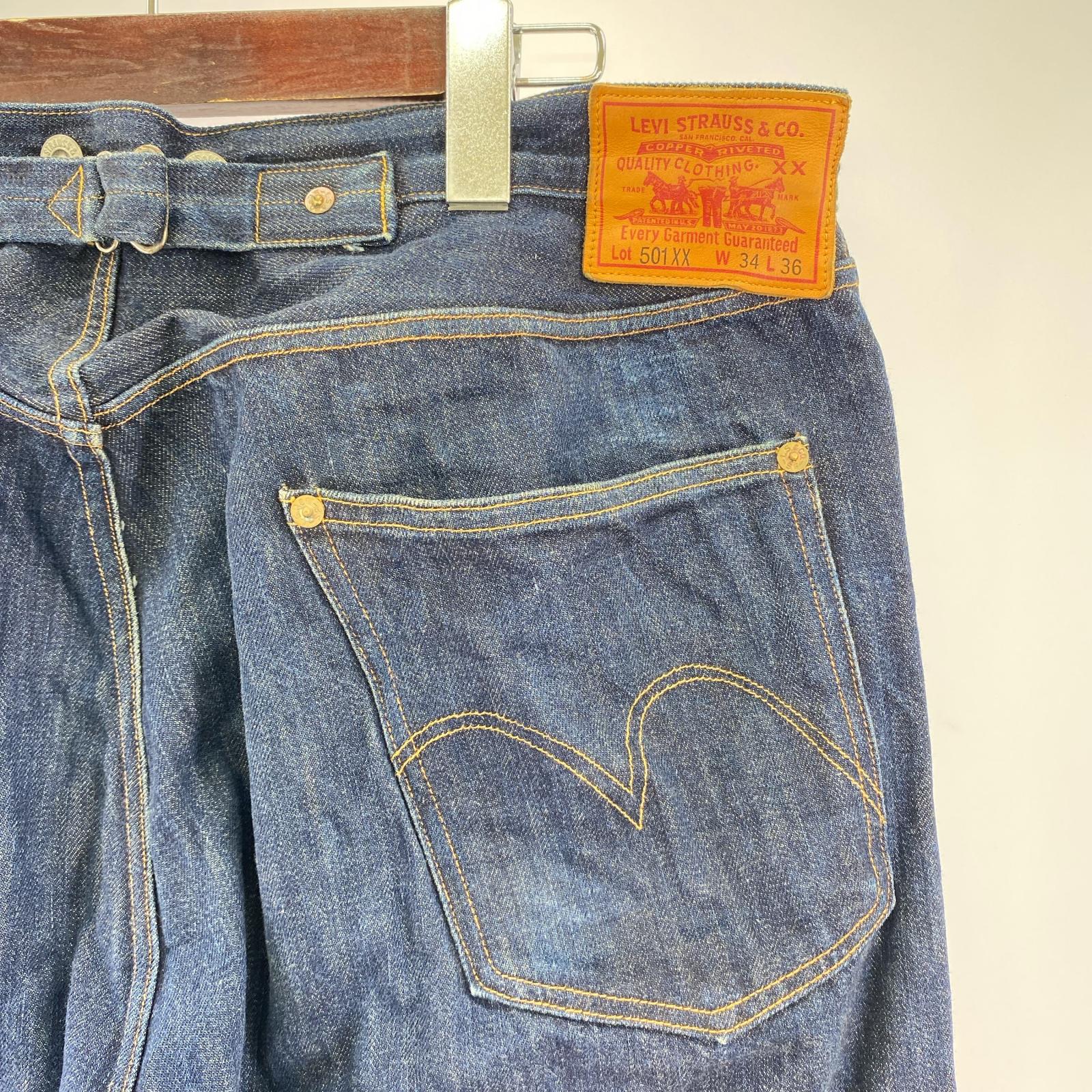 デニムパンツ Lot501XX USA製 シンチバック (W34) 34 ネイビー