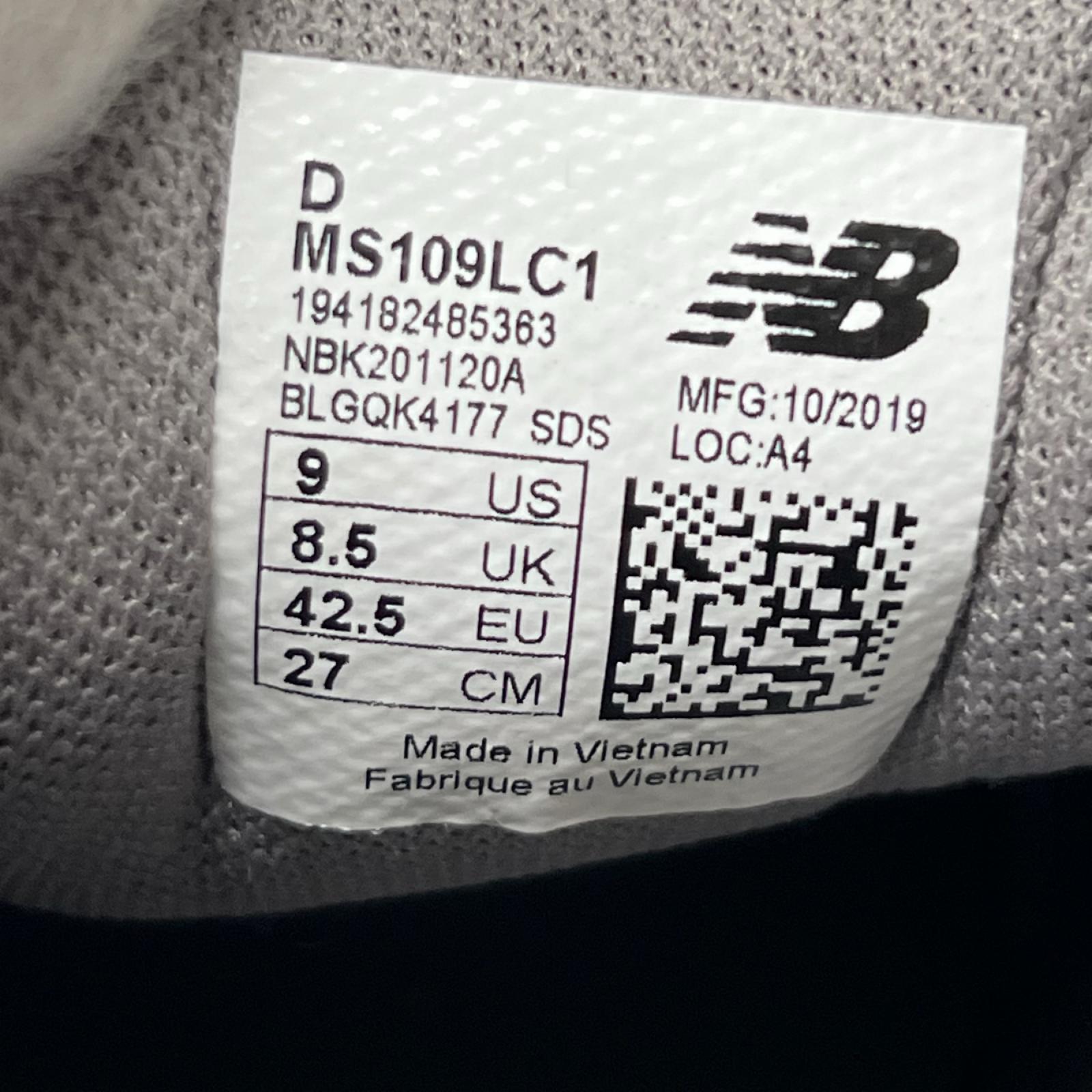 スニーカー NEW BALANCE MS109LC1 GRAY width D 27cm (US9 UK8 1/2 EU44) グレー
